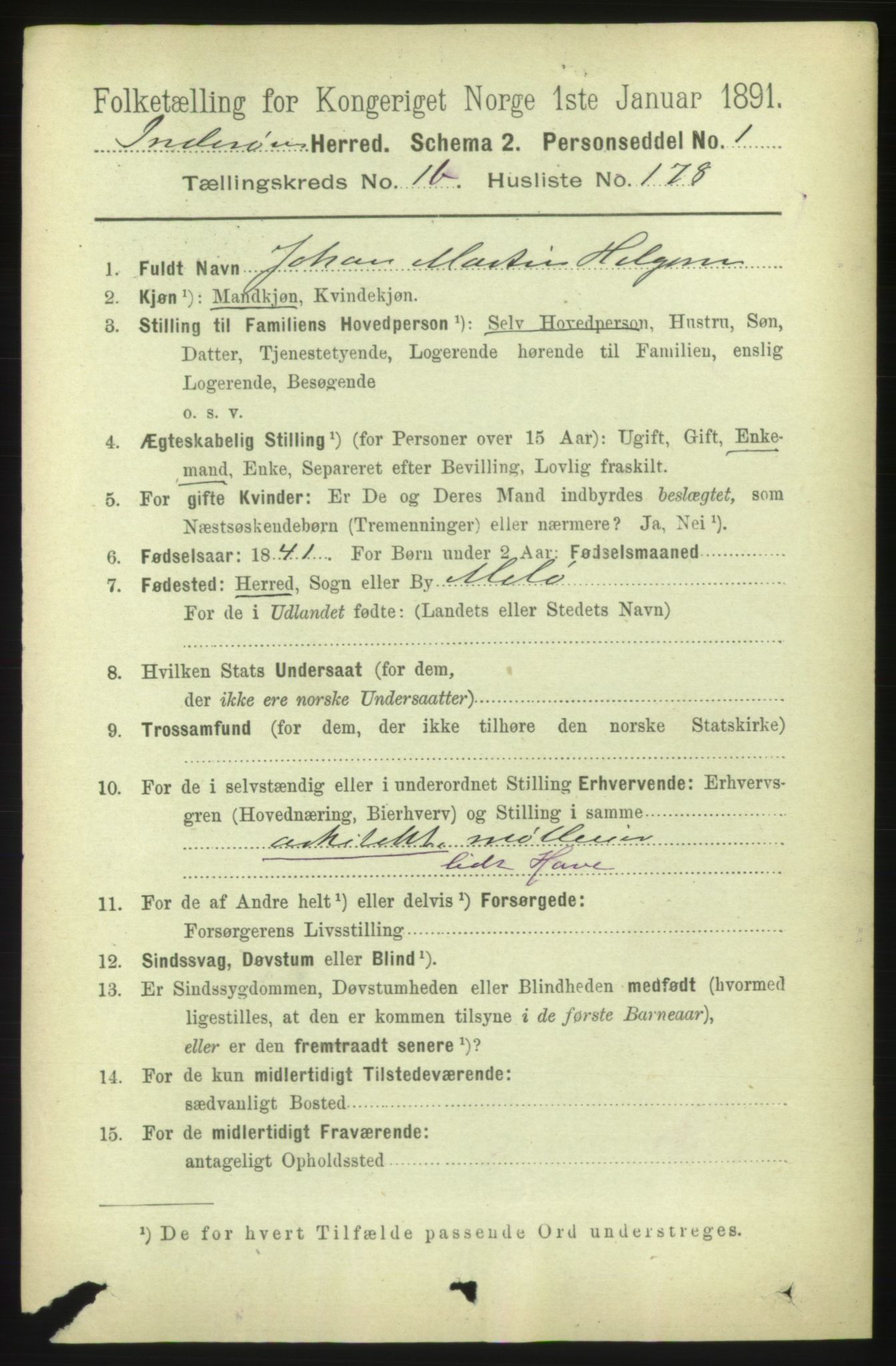 RA, 1891 census for 1729 Inderøy, 1891, p. 1179