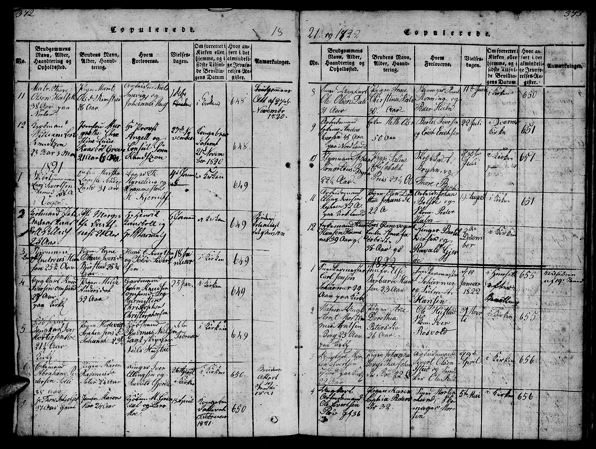 Ministerialprotokoller, klokkerbøker og fødselsregistre - Møre og Romsdal, SAT/A-1454/572/L0856: Parish register (copy) no. 572C01, 1819-1832, p. 372-373