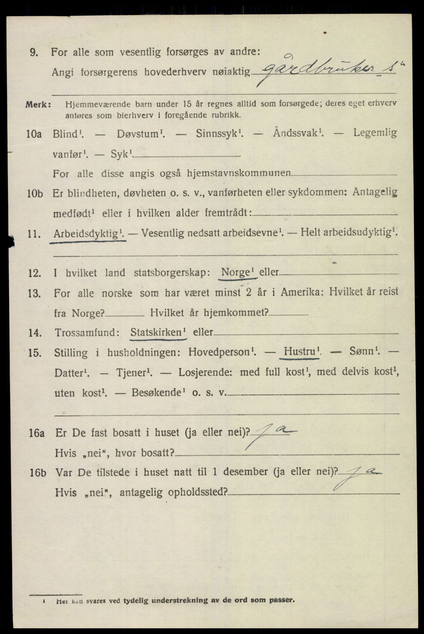 SAK, 1920 census for Lyngdal, 1920, p. 1572