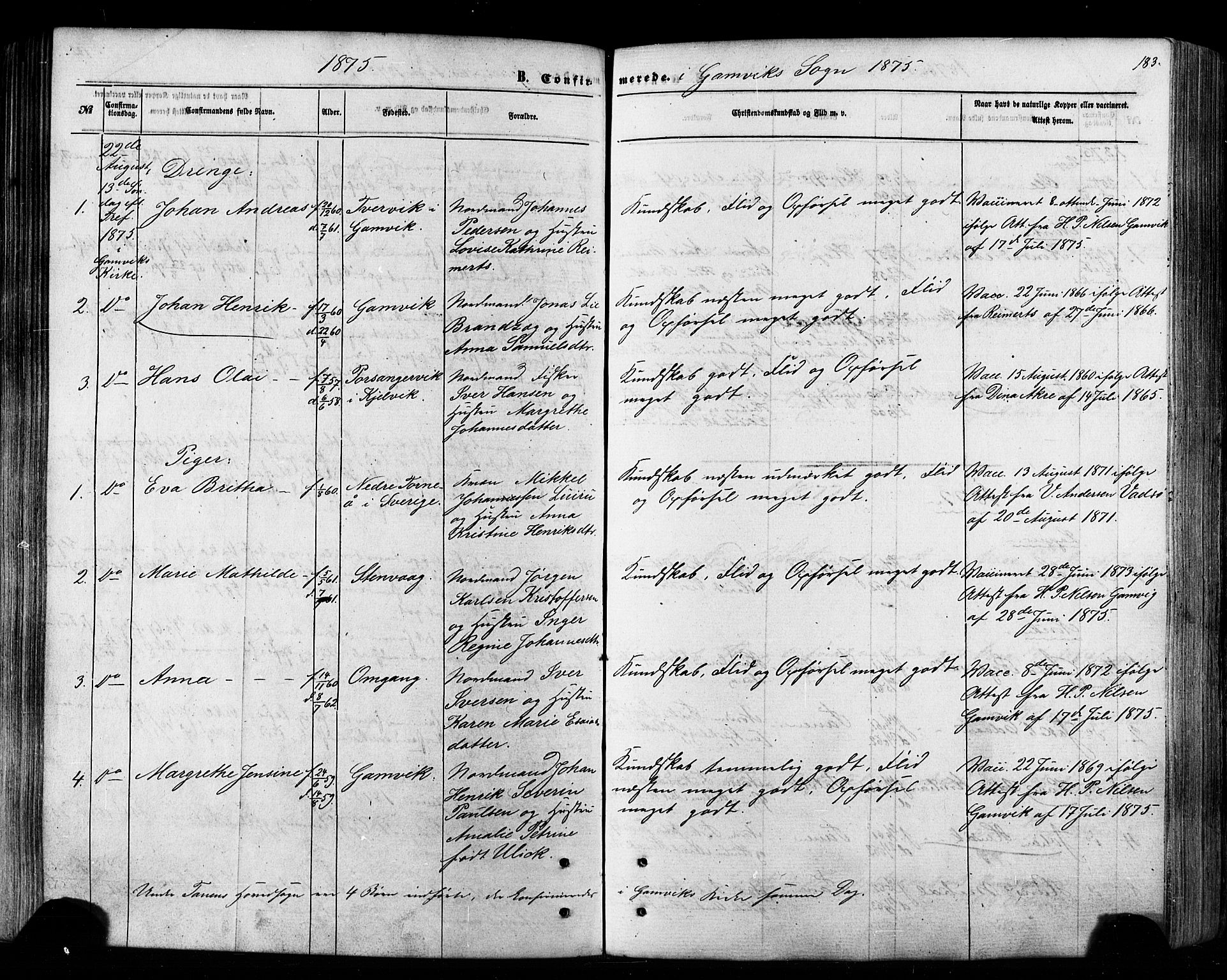 Tana sokneprestkontor, SATØ/S-1334/H/Ha/L0002kirke: Parish register (official) no. 2 /2, 1862-1877, p. 183