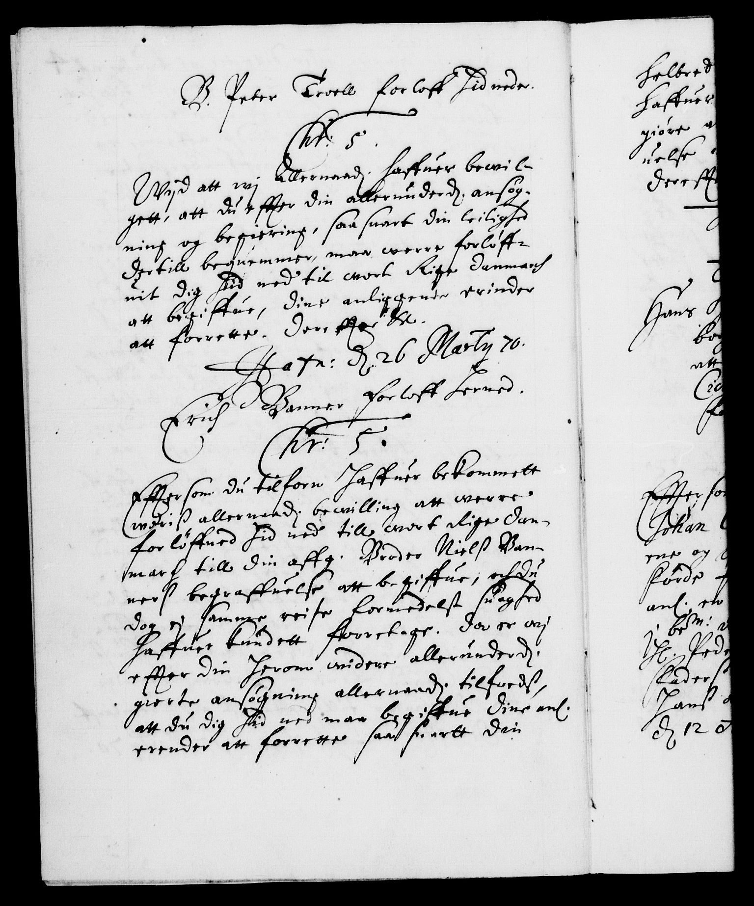 Danske Kanselli 1572-1799, AV/RA-EA-3023/F/Fc/Fca/Fcab/L0012: Norske tegnelser (mikrofilm), 1670-1683, p. 4b
