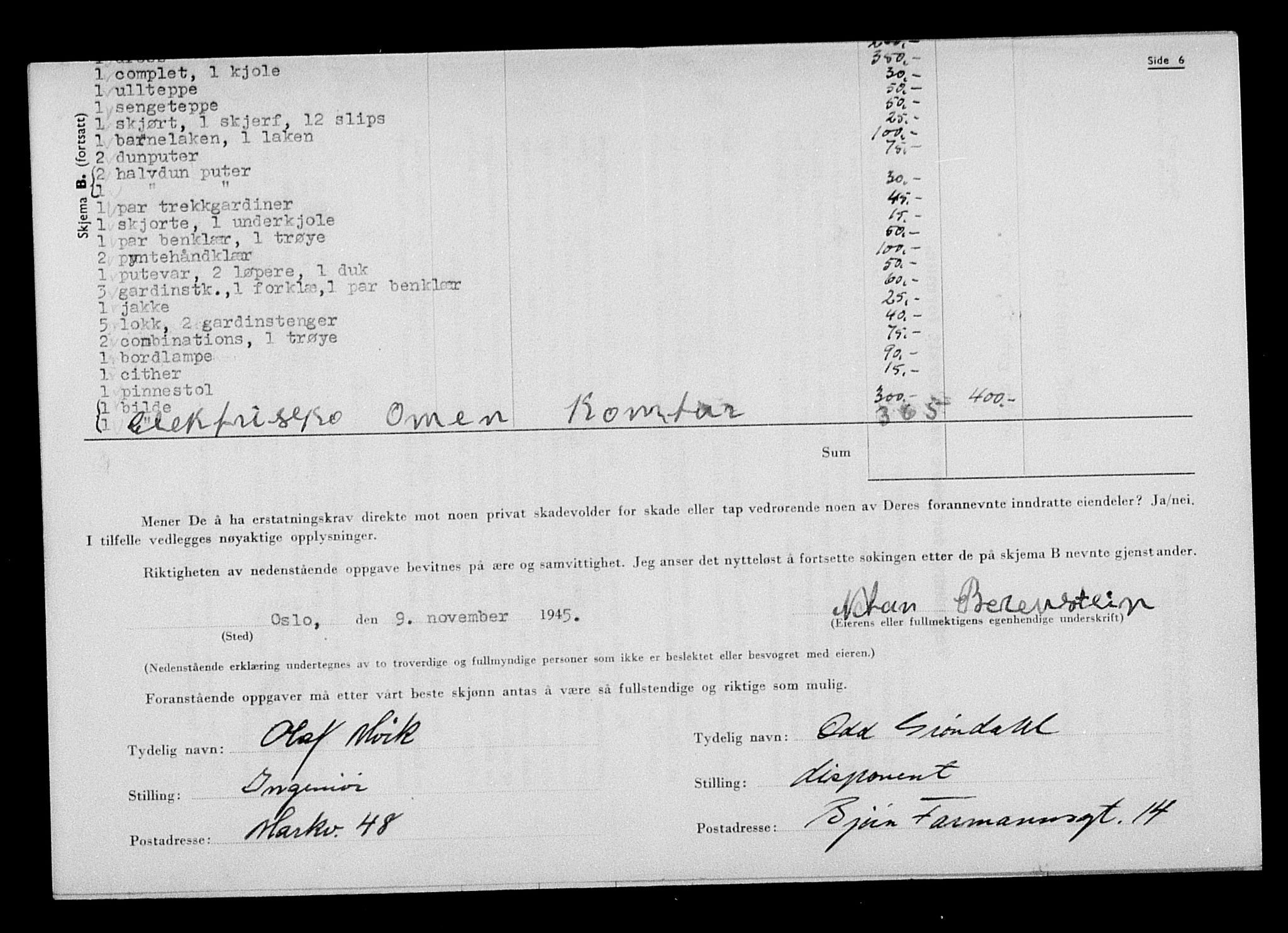 Justisdepartementet, Tilbakeføringskontoret for inndratte formuer, AV/RA-S-1564/H/Hc/Hcc/L0923: --, 1945-1947, p. 334