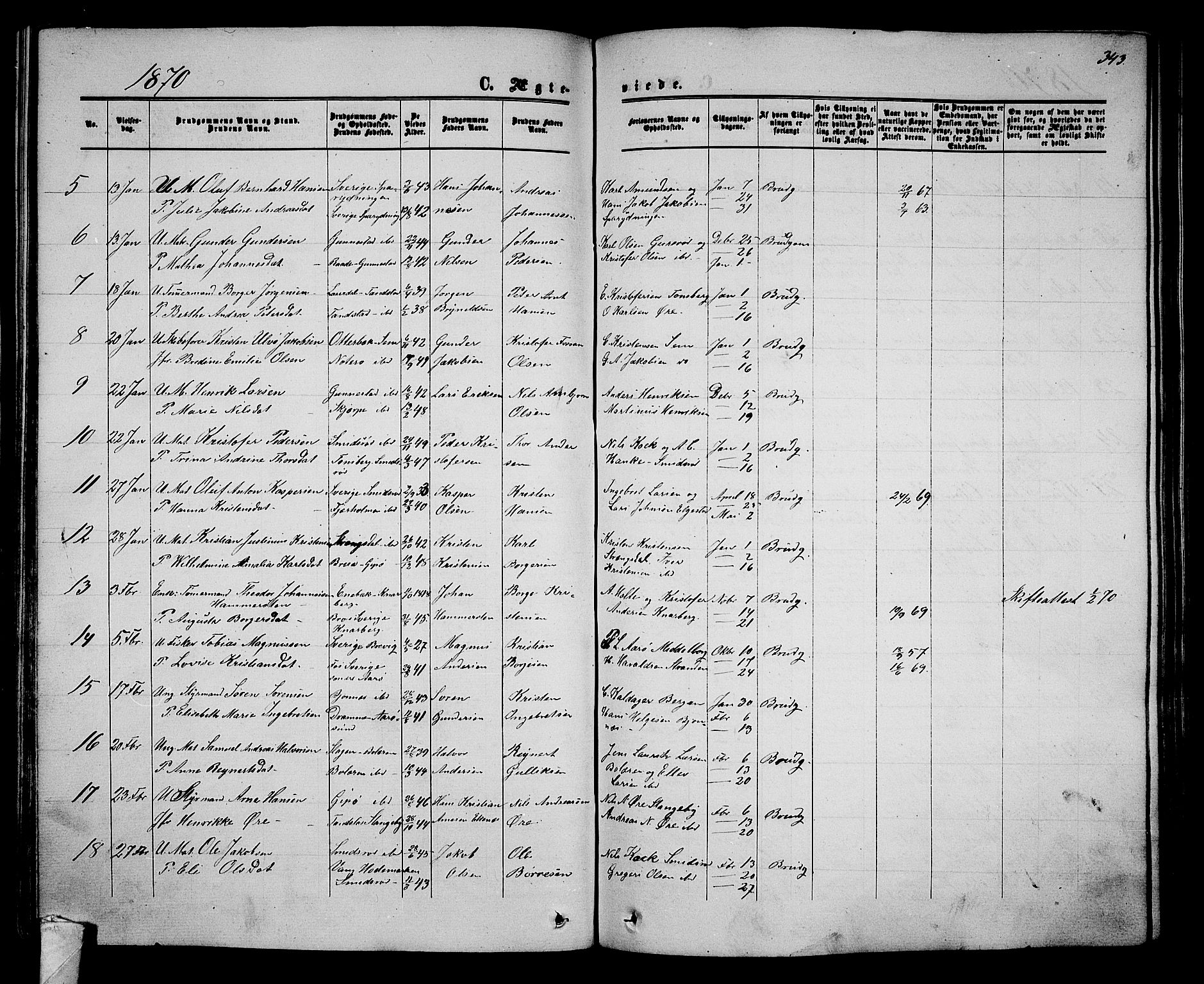 Nøtterøy kirkebøker, AV/SAKO-A-354/G/Ga/L0002: Parish register (copy) no. I 2, 1860-1877, p. 343