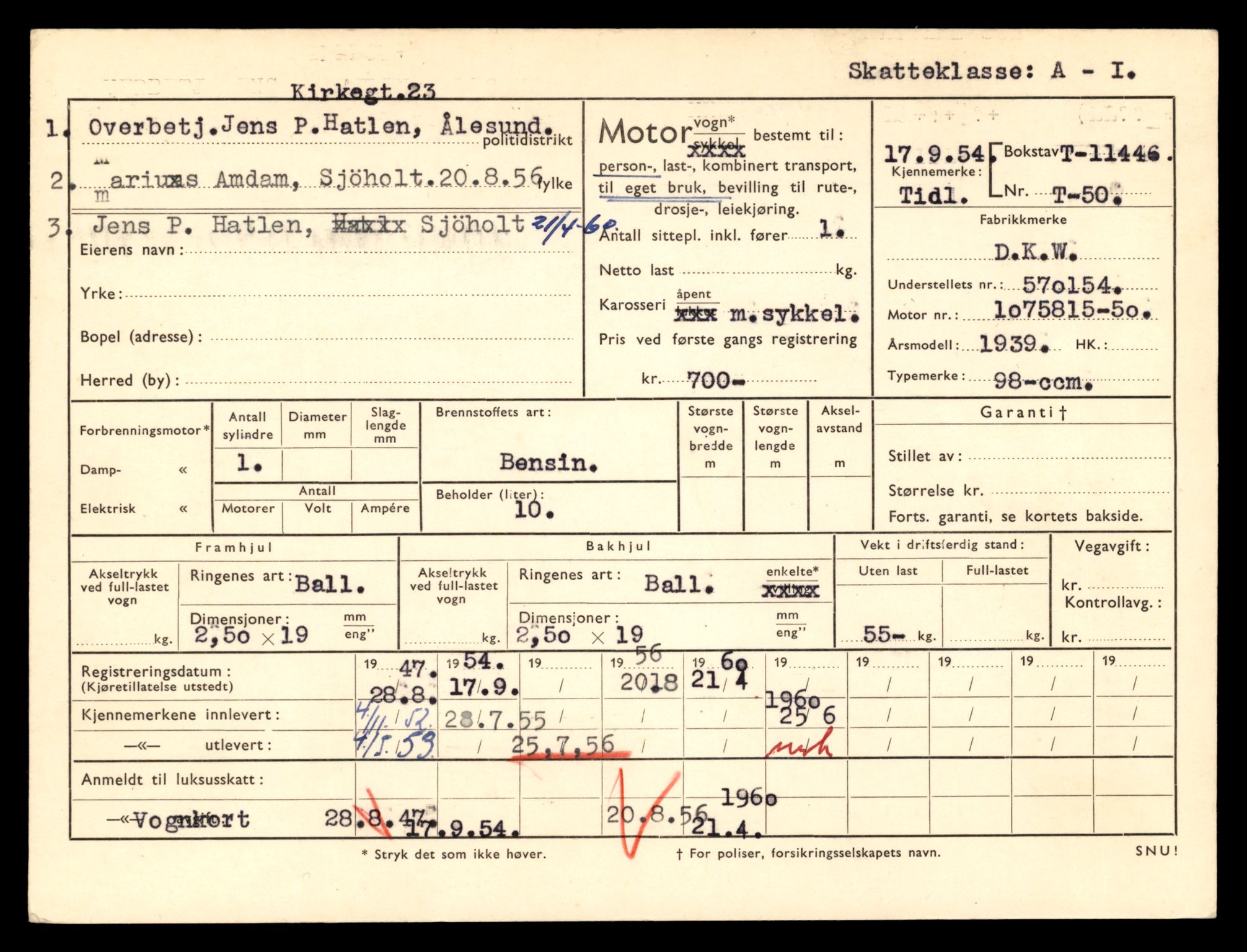 Møre og Romsdal vegkontor - Ålesund trafikkstasjon, AV/SAT-A-4099/F/Fe/L0029: Registreringskort for kjøretøy T 11430 - T 11619, 1927-1998, p. 281