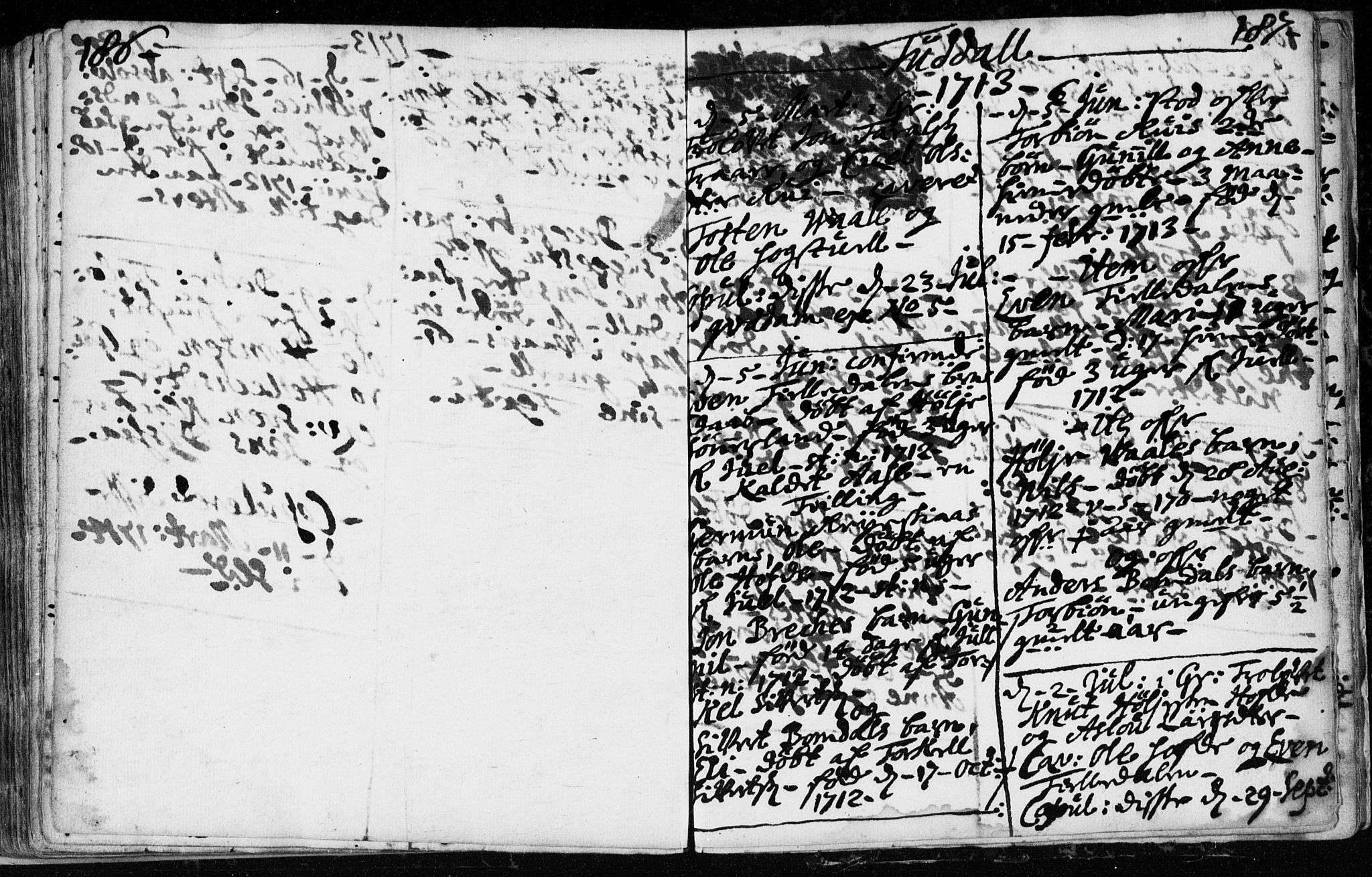 Hjartdal kirkebøker, SAKO/A-270/F/Fa/L0001: Parish register (official) no. I 1, 1685-1714, p. 186-187