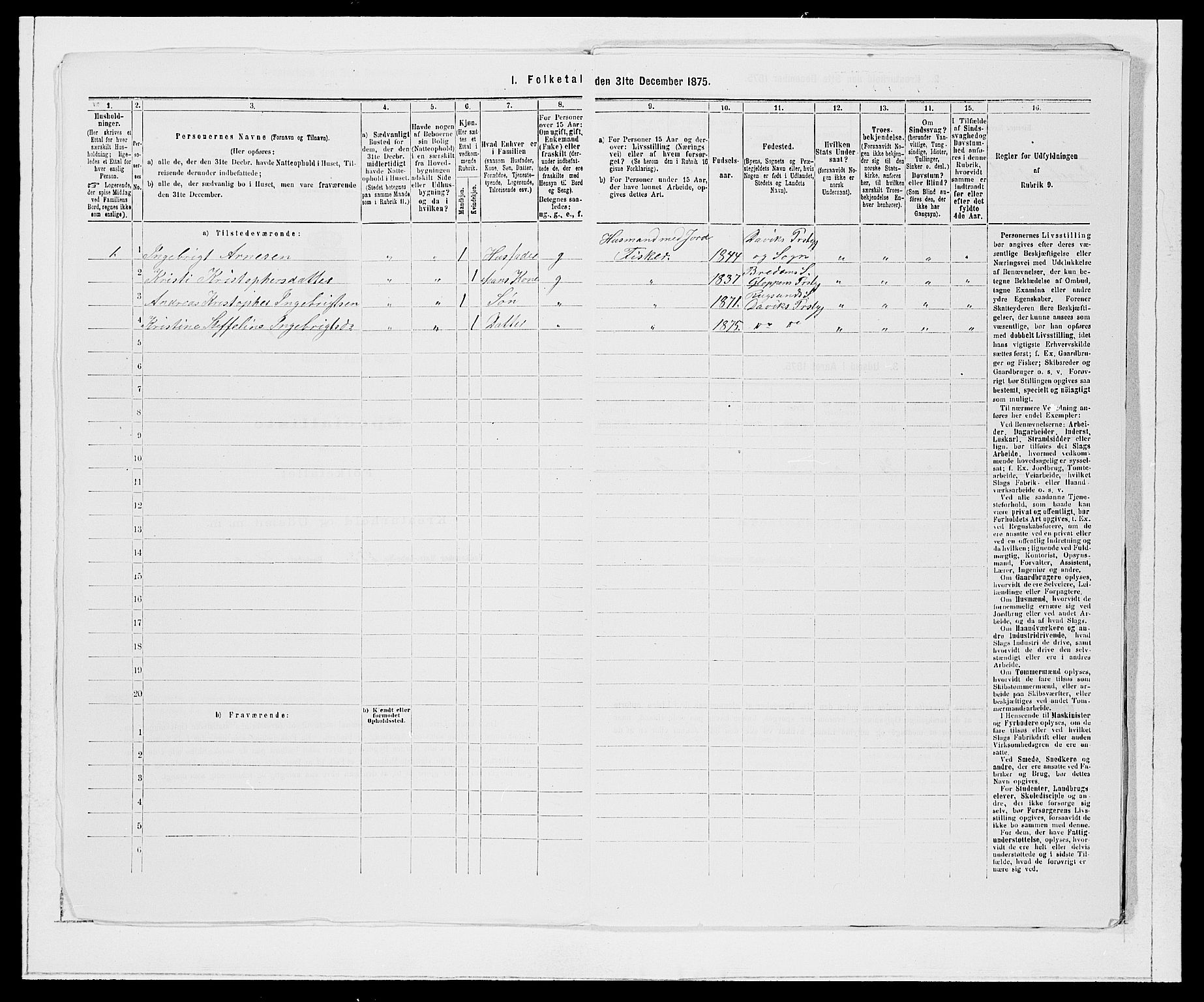 SAB, 1875 Census for 1442P Davik, 1875, p. 884