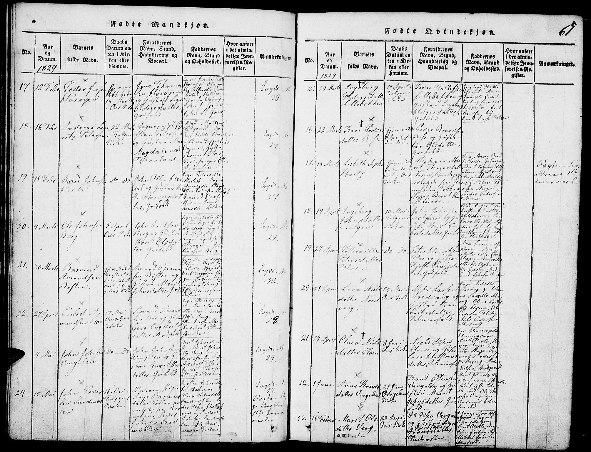 Tolga prestekontor, AV/SAH-PREST-062/K/L0004: Parish register (official) no. 4, 1815-1836, p. 61