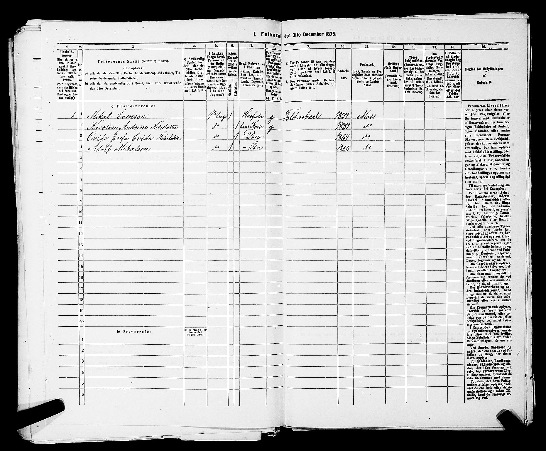 RA, 1875 census for 0104B Moss/Moss, 1875, p. 791