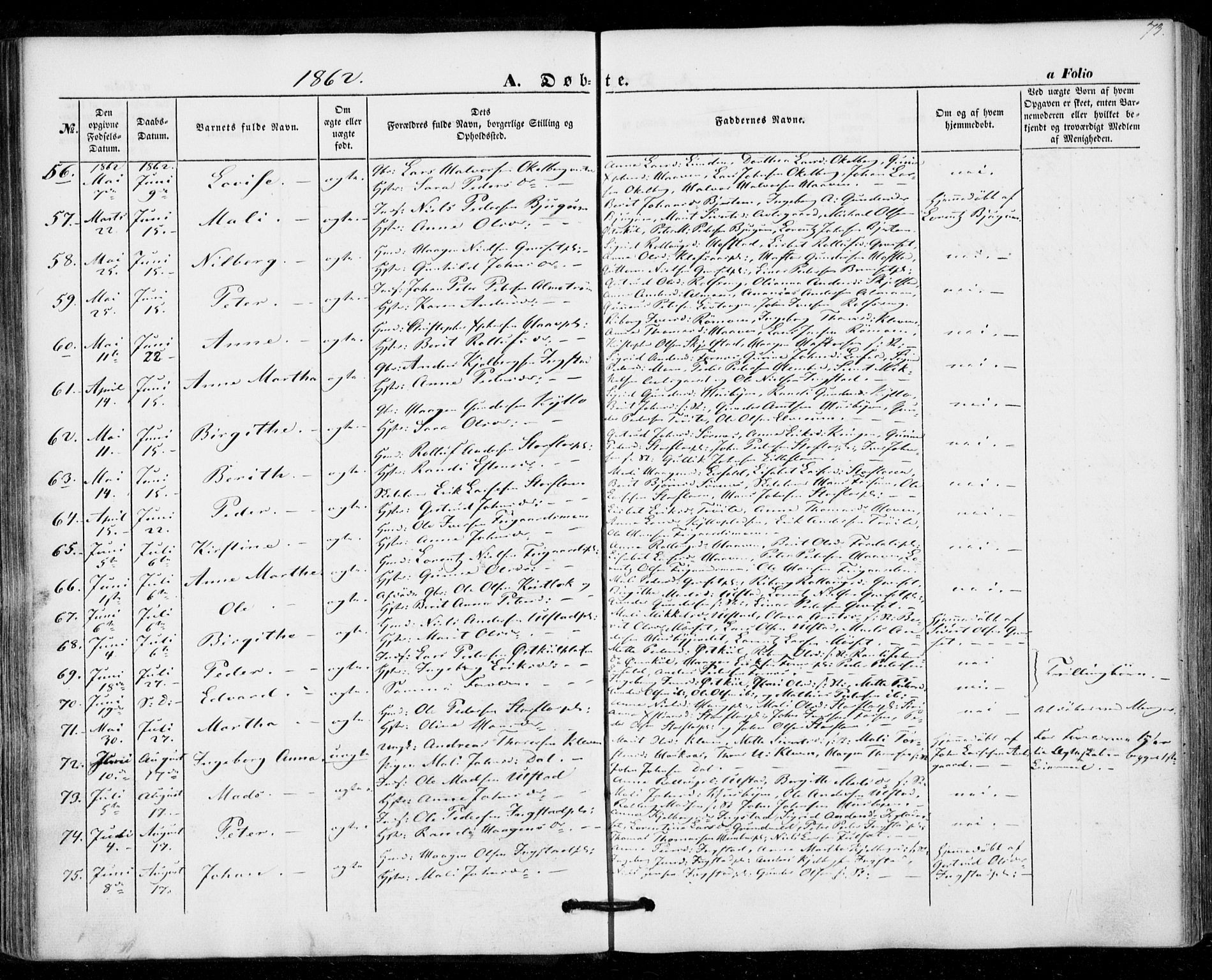 Ministerialprotokoller, klokkerbøker og fødselsregistre - Nord-Trøndelag, AV/SAT-A-1458/703/L0028: Parish register (official) no. 703A01, 1850-1862, p. 73