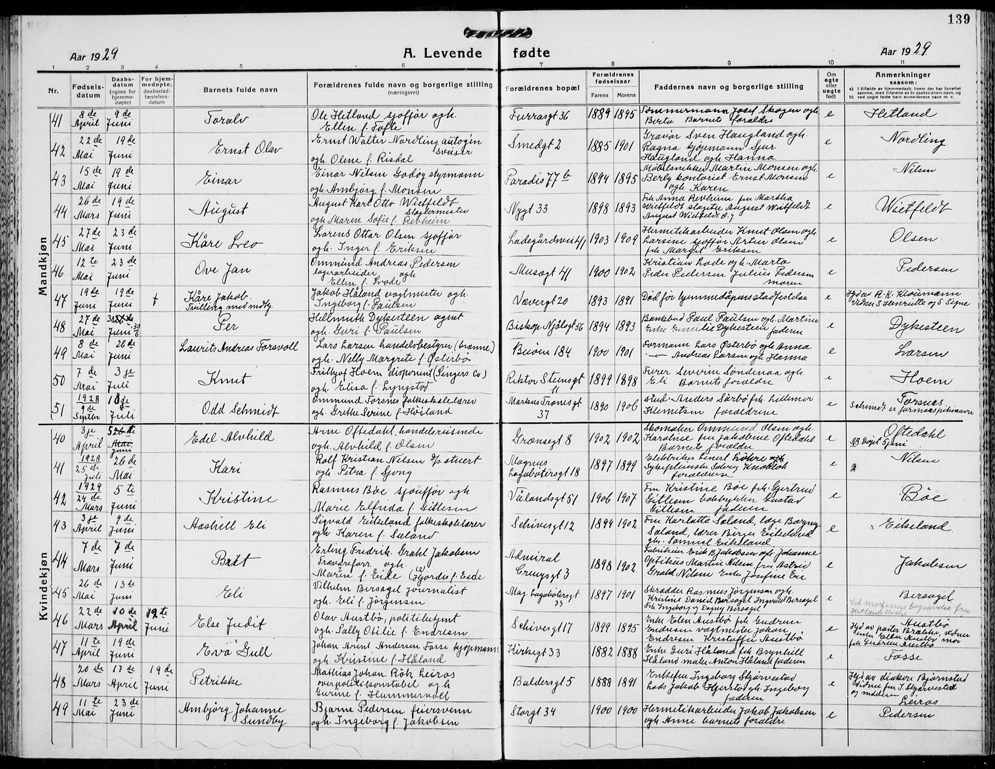 St. Petri sokneprestkontor, AV/SAST-A-101813/001/30/30BB/L0011: Parish register (copy) no. B 11, 1917-1940, p. 139