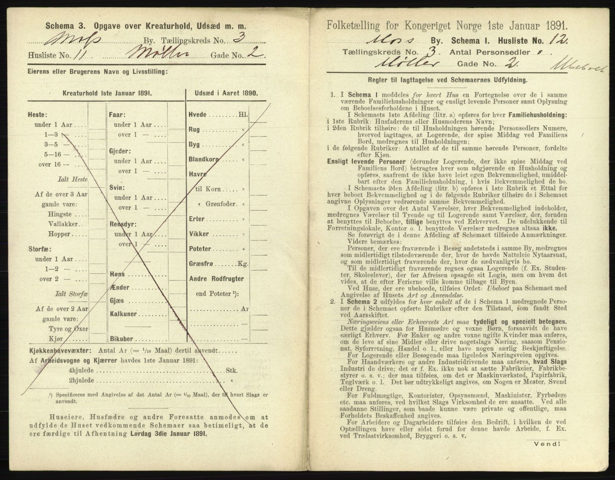 RA, 1891 census for 0104 Moss, 1891, p. 272