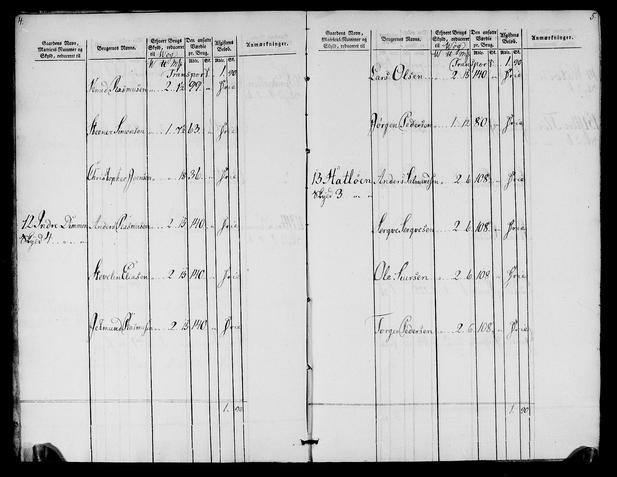 Rentekammeret inntil 1814, Realistisk ordnet avdeling, AV/RA-EA-4070/N/Ne/Nea/L0125b: Sunnmøre fogderi. Oppebørselsregister for fogderiets søndre del, 1803, p. 4