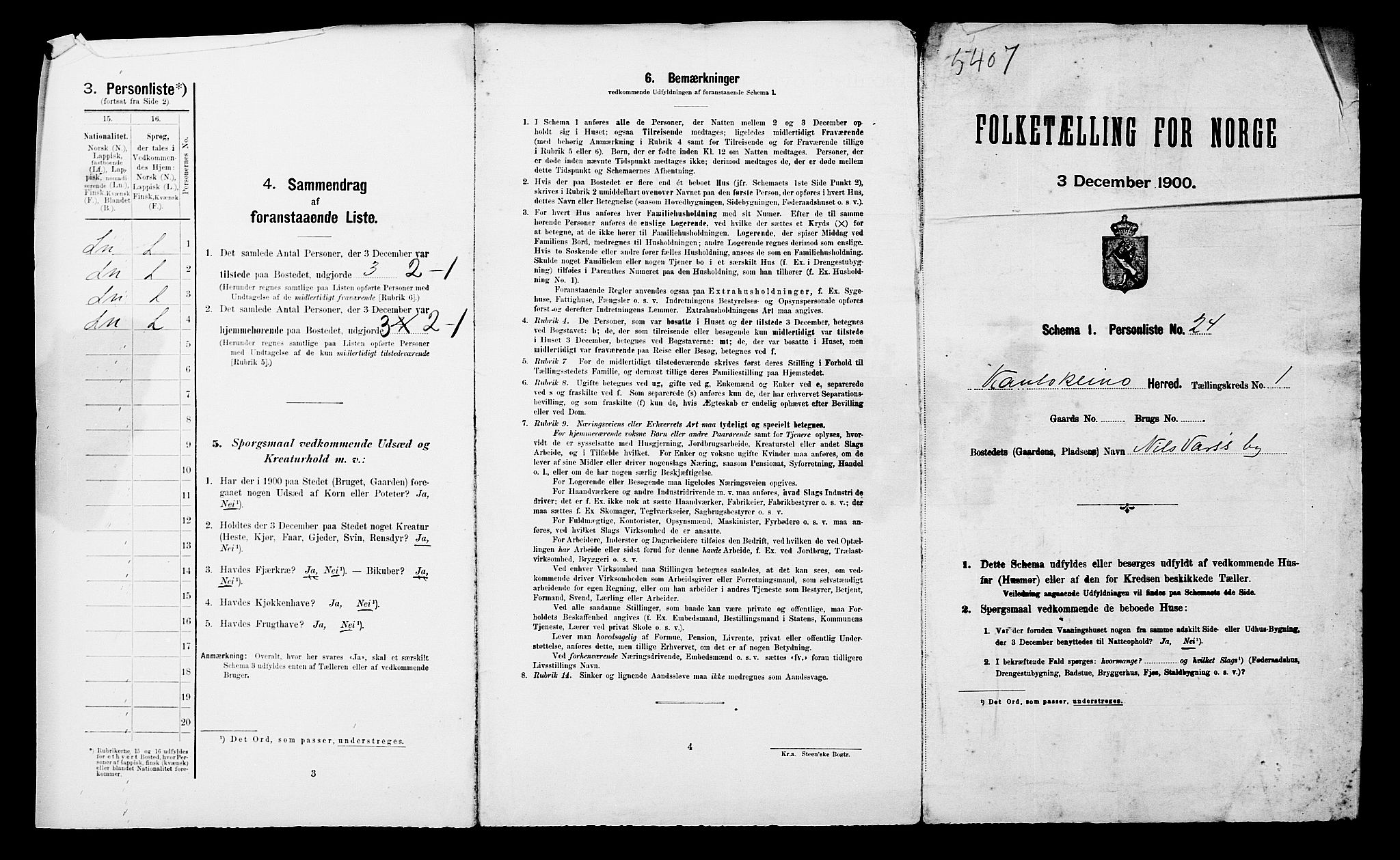 SATØ, 1900 census for Kautokeino, 1900, p. 16