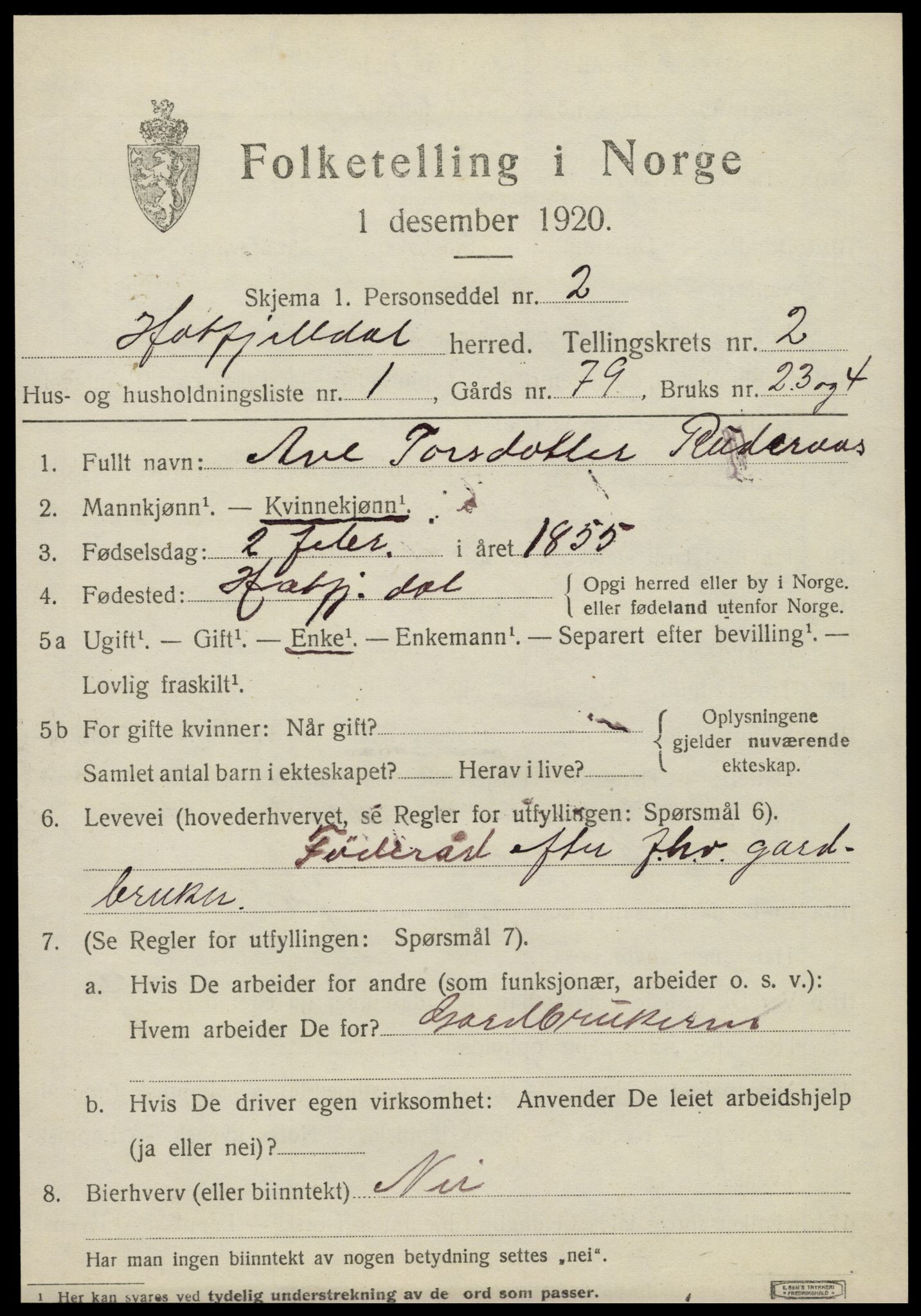 SAT, 1920 census for Hattfjelldal, 1920, p. 548