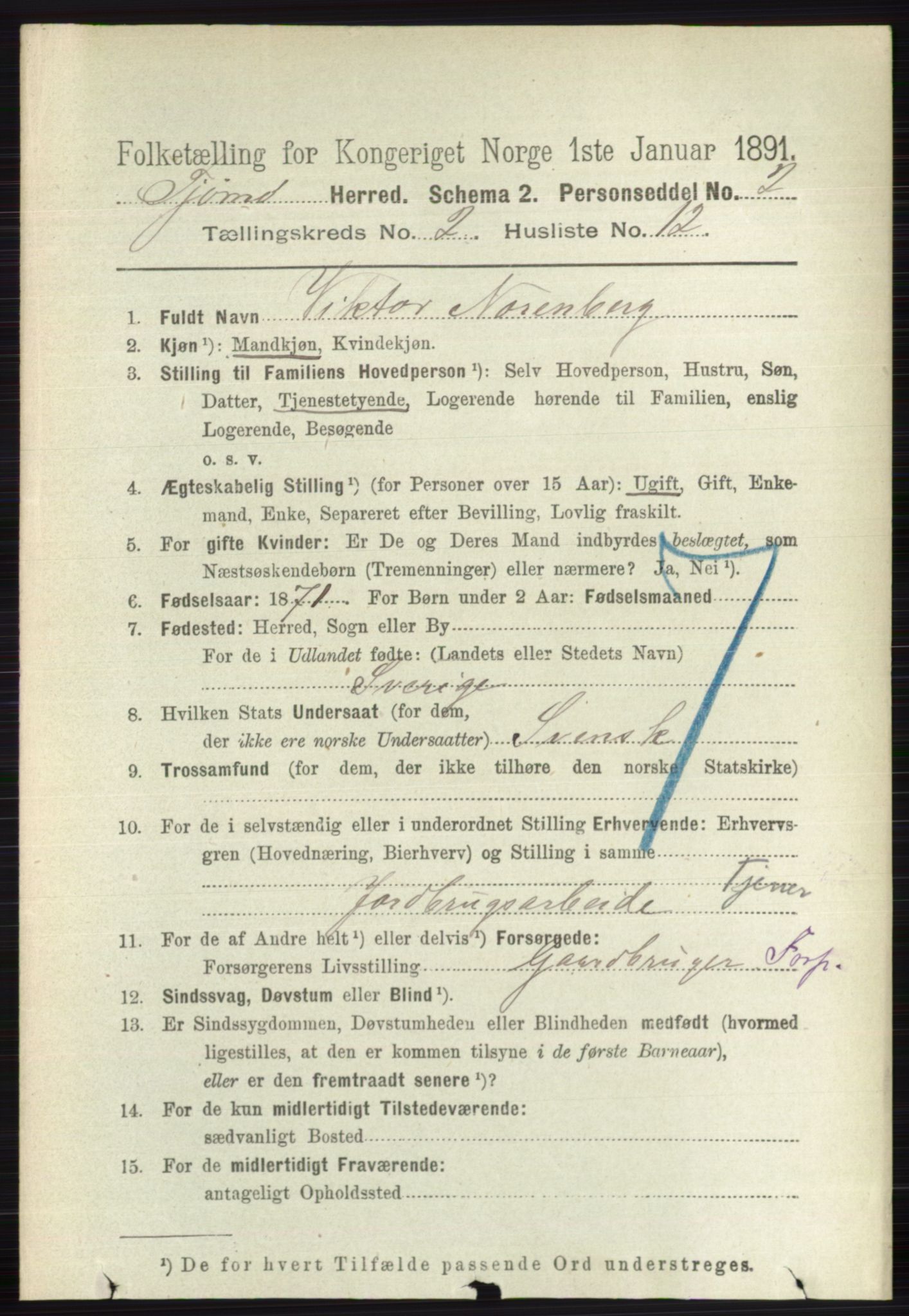 RA, 1891 census for 0723 Tjøme, 1891, p. 433