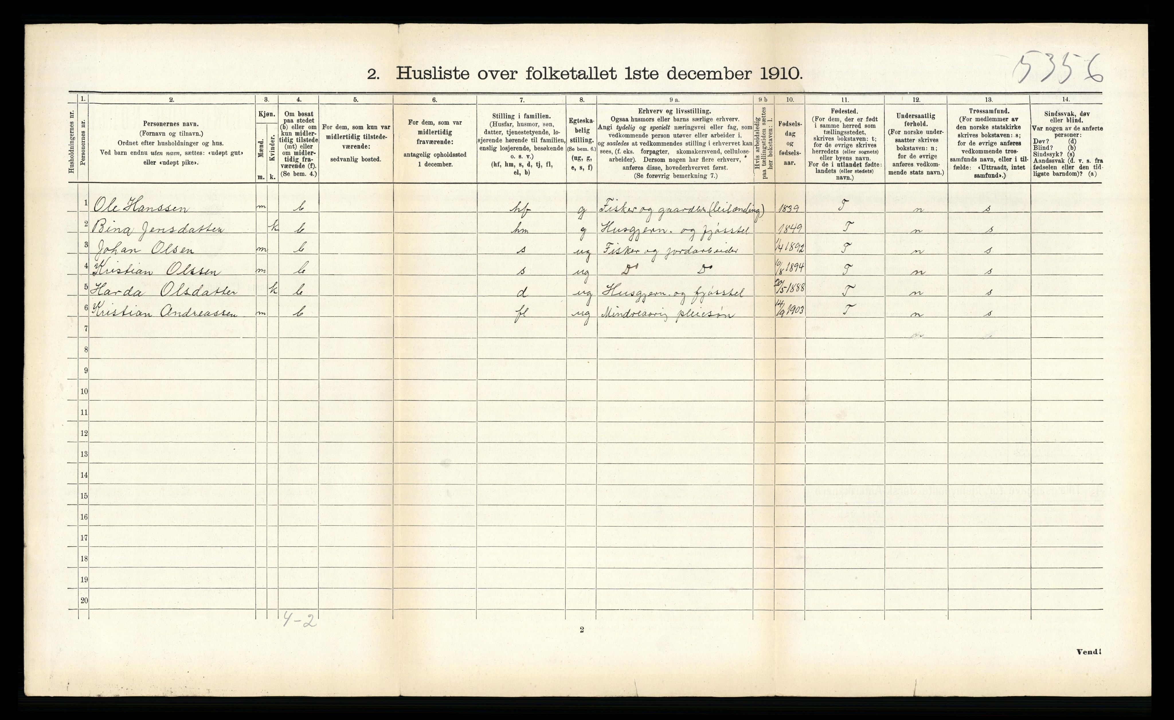 RA, 1910 census for Borge, 1910, p. 562