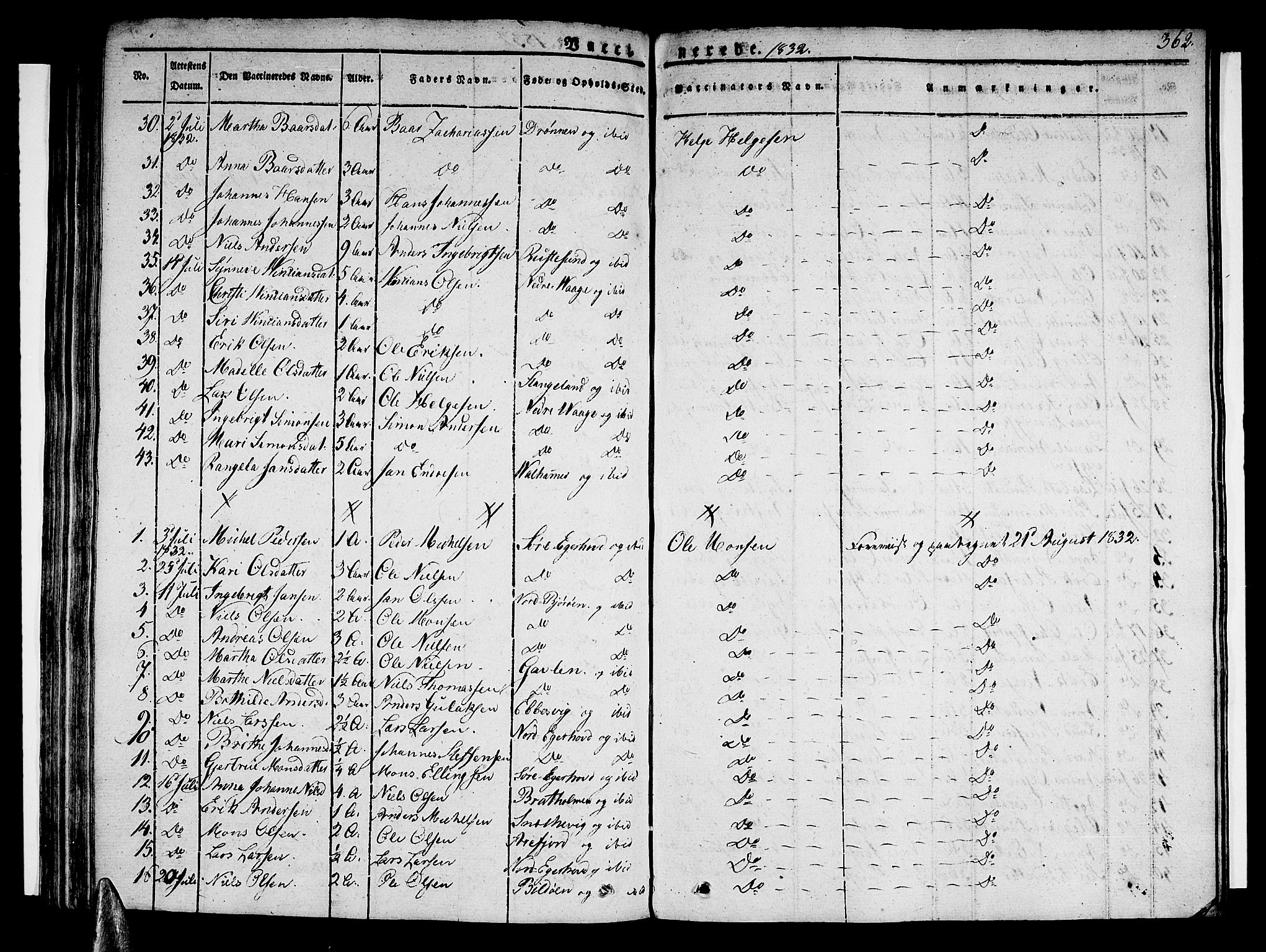 Sund sokneprestembete, AV/SAB-A-99930: Parish register (official) no. A 12, 1825-1835, p. 362