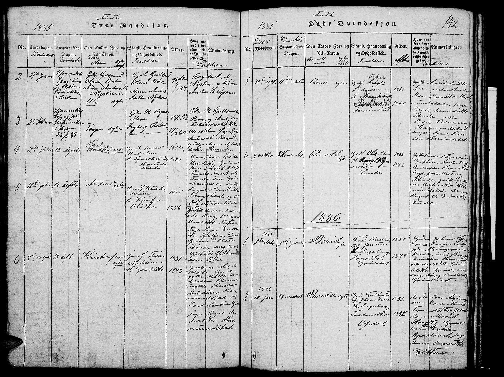 Vang prestekontor, Valdres, SAH/PREST-140/H/Hb/L0002: Parish register (copy) no. 2, 1814-1889, p. 142