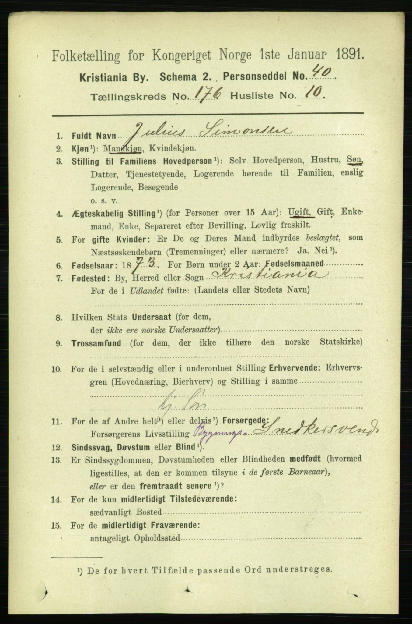 RA, 1891 census for 0301 Kristiania, 1891, p. 105946