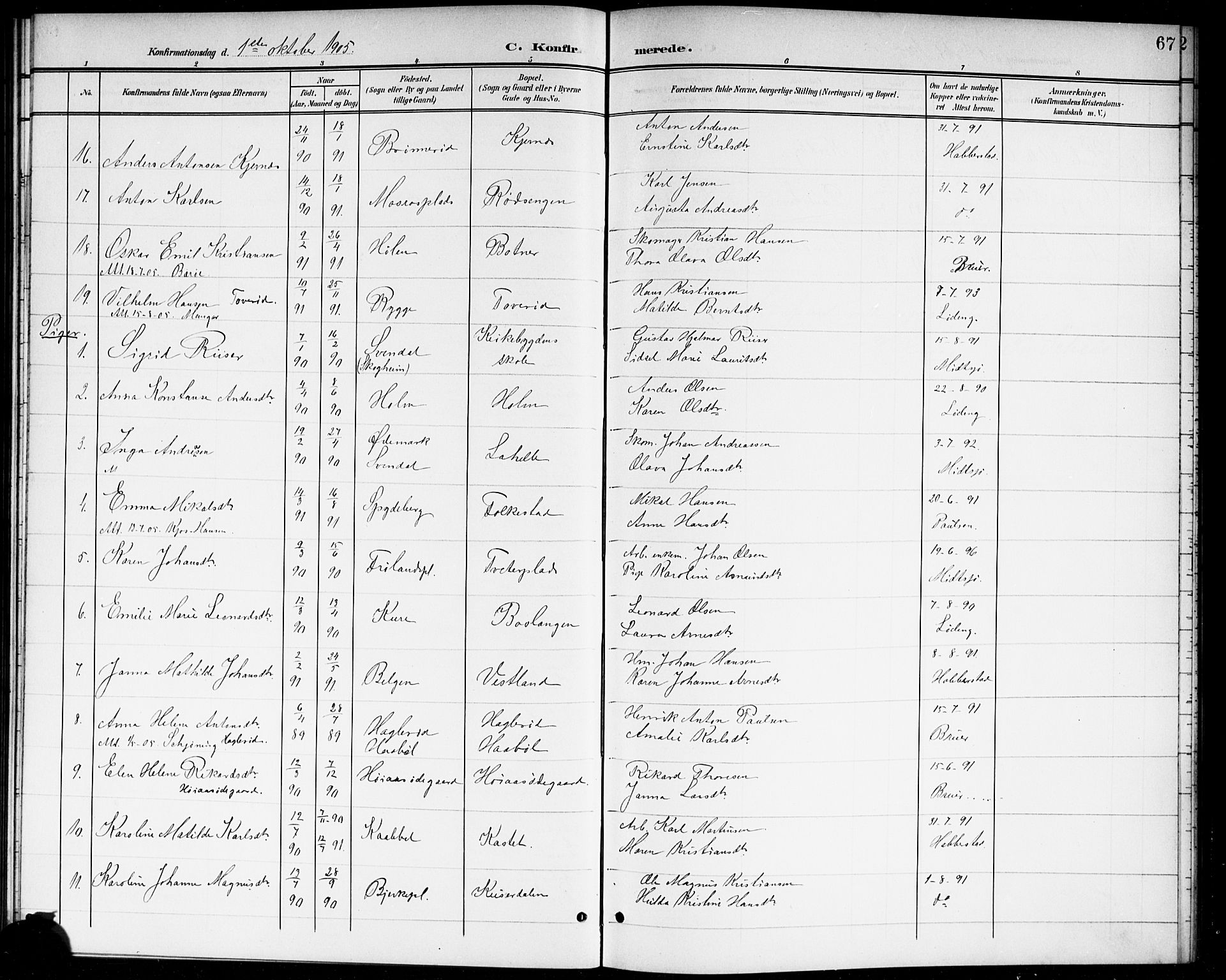Våler prestekontor Kirkebøker, SAO/A-11083/G/Ga/L0004: Parish register (copy) no. I 4, 1901-1914, p. 67