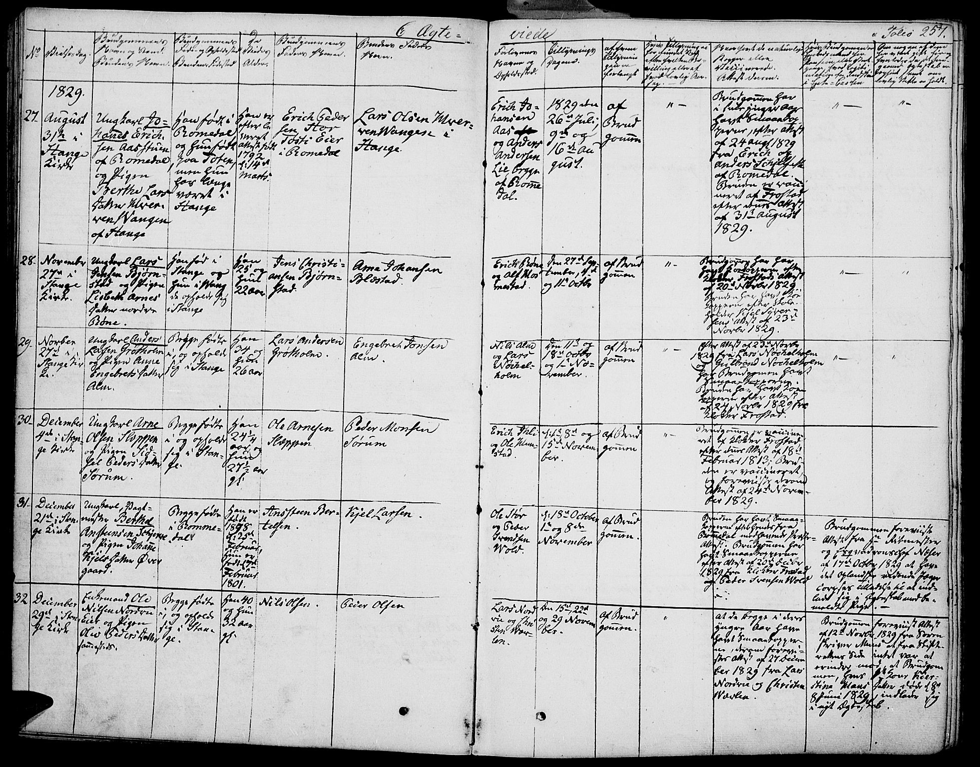 Stange prestekontor, AV/SAH-PREST-002/K/L0009: Parish register (official) no. 9, 1826-1835, p. 257