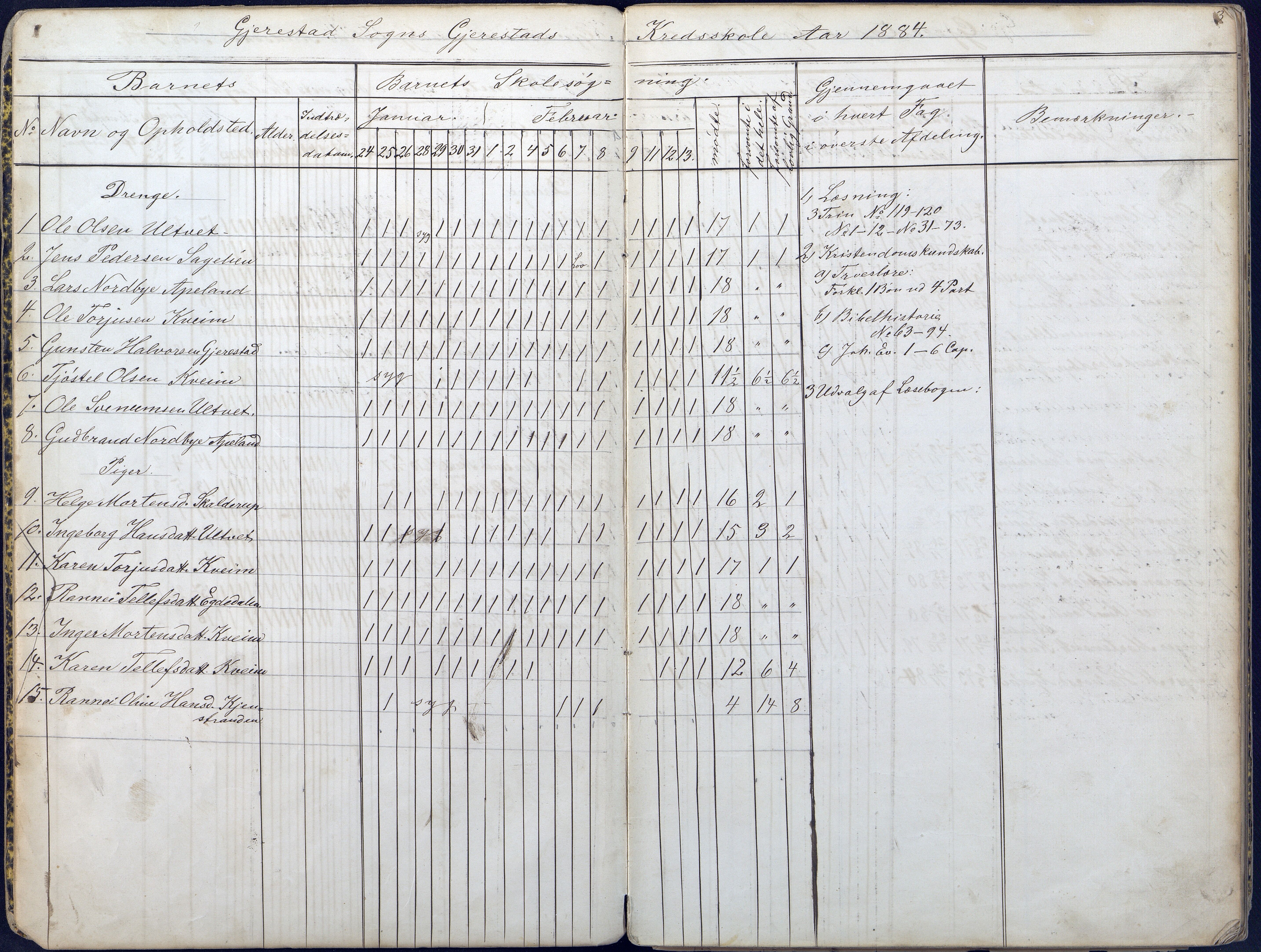 Gjerstad Kommune, Gjerstad Skole, AAKS/KA0911-550a/F01/L0007: Dagbok, 1884-1891, p. 3