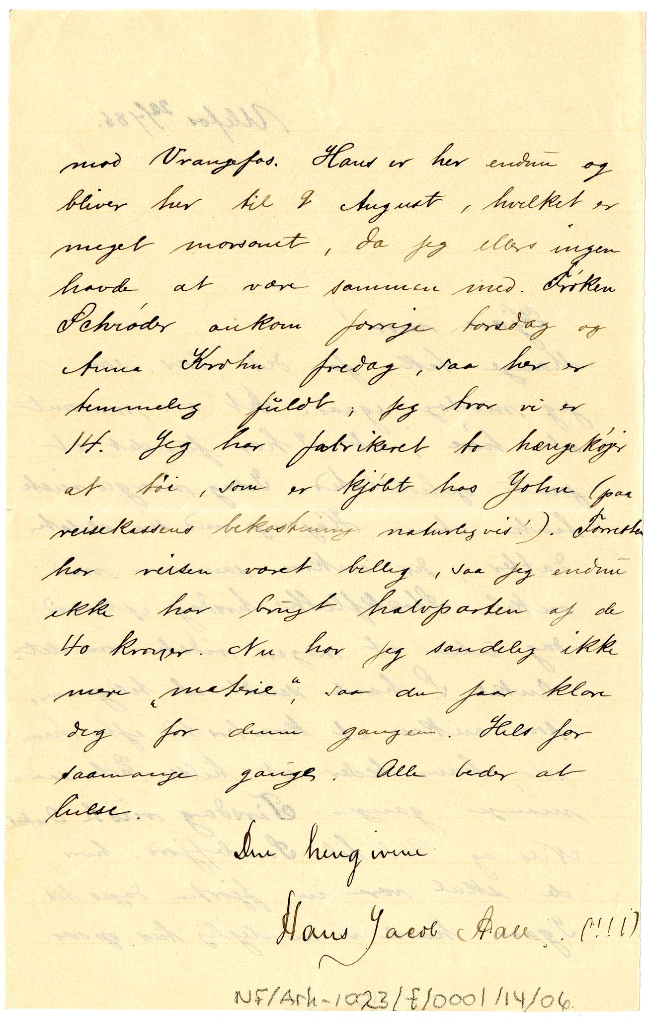 Diderik Maria Aalls brevsamling, NF/Ark-1023/F/L0001: D.M. Aalls brevsamling. A - B, 1738-1889, p. 208