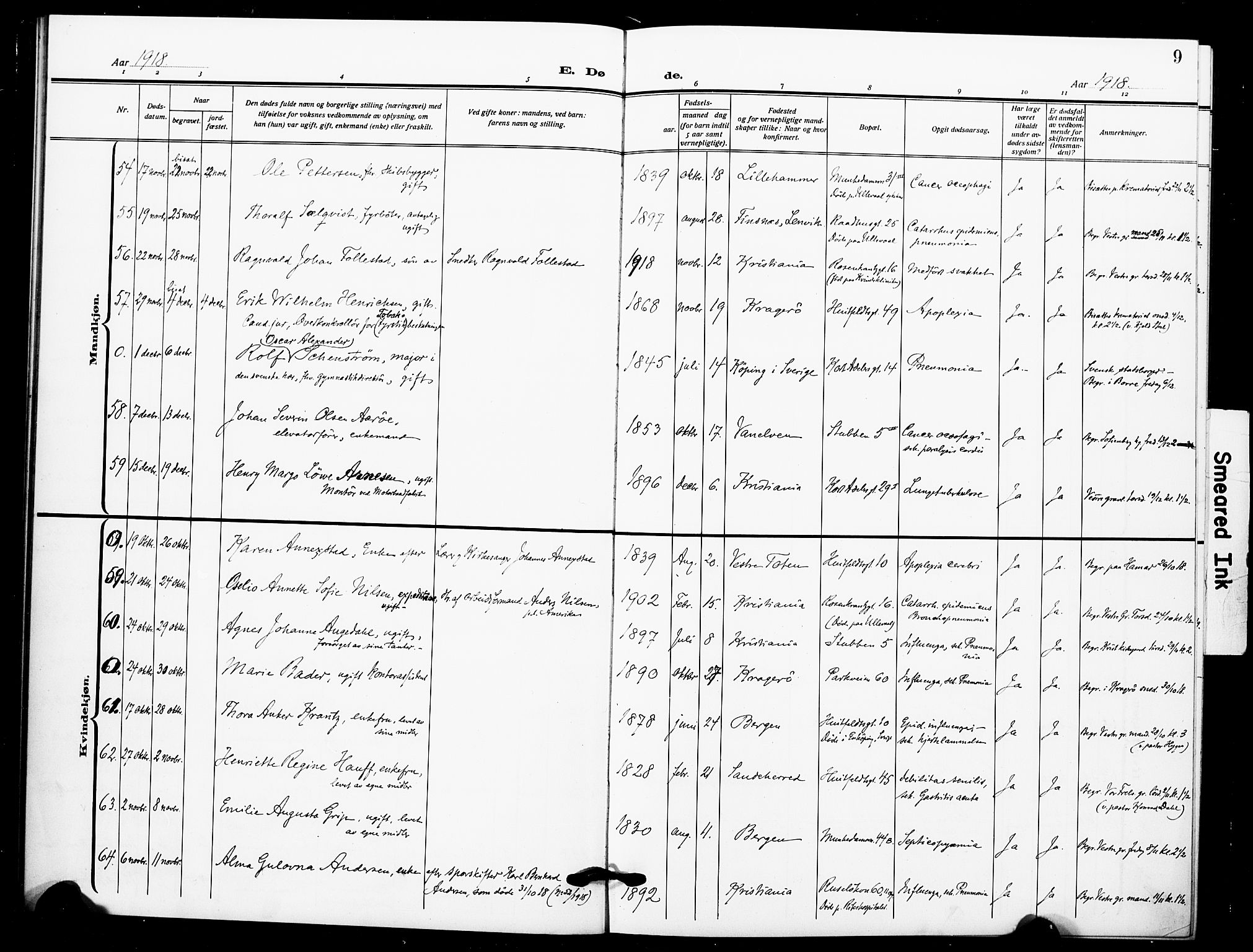 Johannes prestekontor Kirkebøker, SAO/A-10852/F/Fa/L0012: Parish register (official) no. 12, 1918-1930, p. 9
