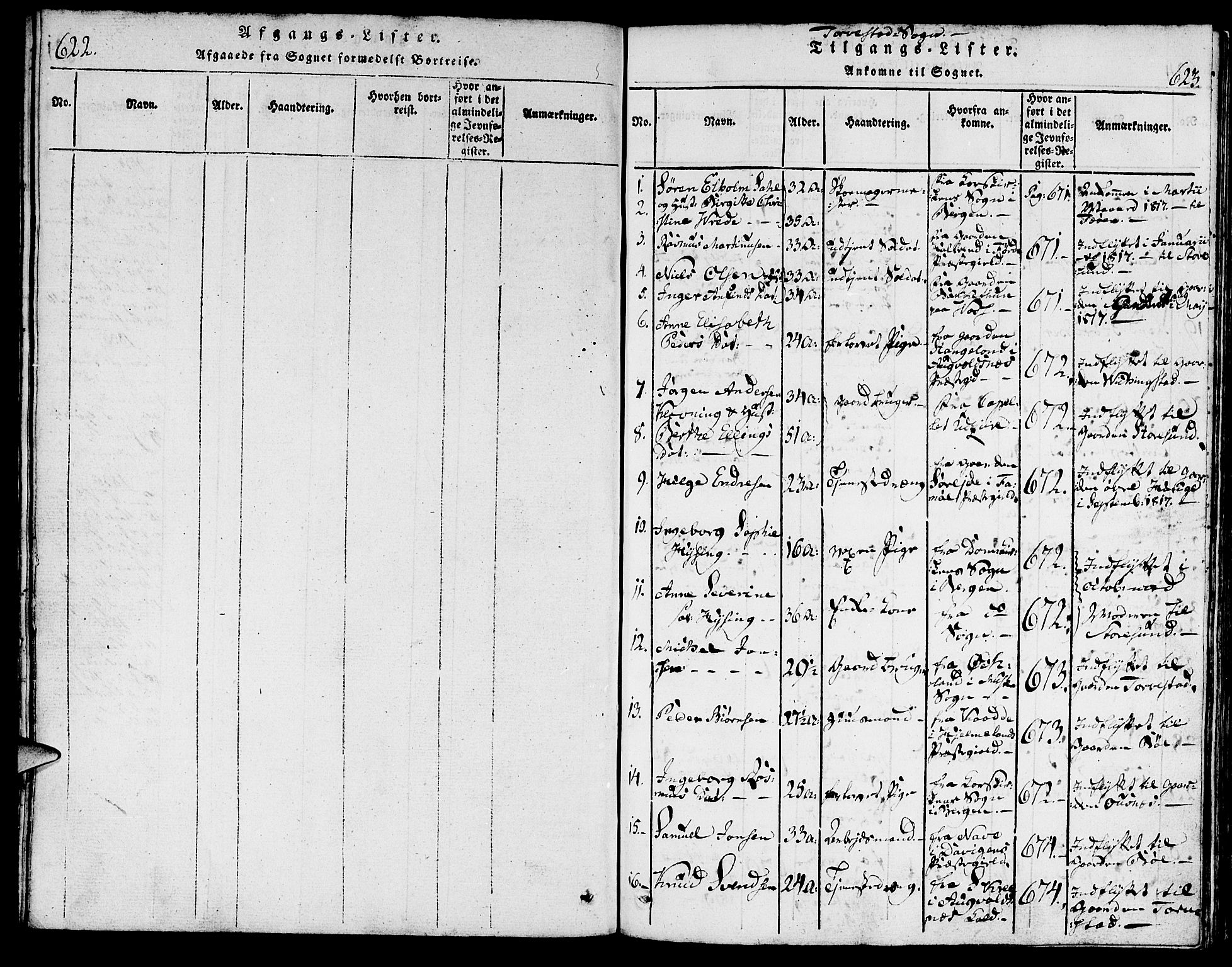 Torvastad sokneprestkontor, AV/SAST-A -101857/H/Ha/Haa/L0004: Parish register (official) no. A 3 /1, 1817-1836, p. 622-623