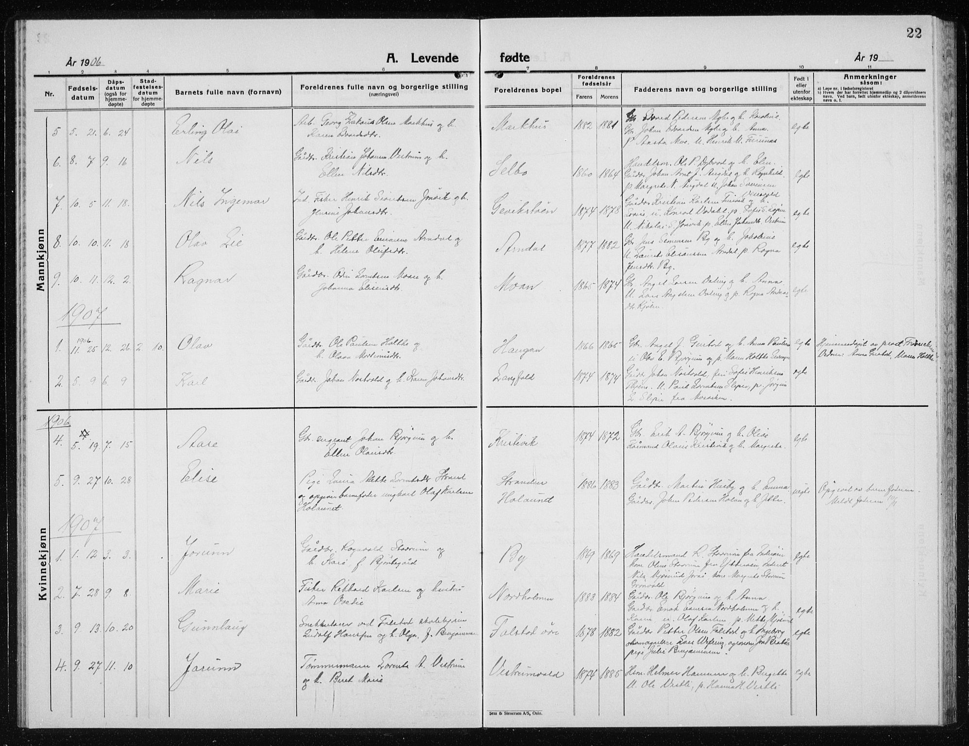 Ministerialprotokoller, klokkerbøker og fødselsregistre - Nord-Trøndelag, SAT/A-1458/719/L0180: Parish register (copy) no. 719C01, 1878-1940, p. 22