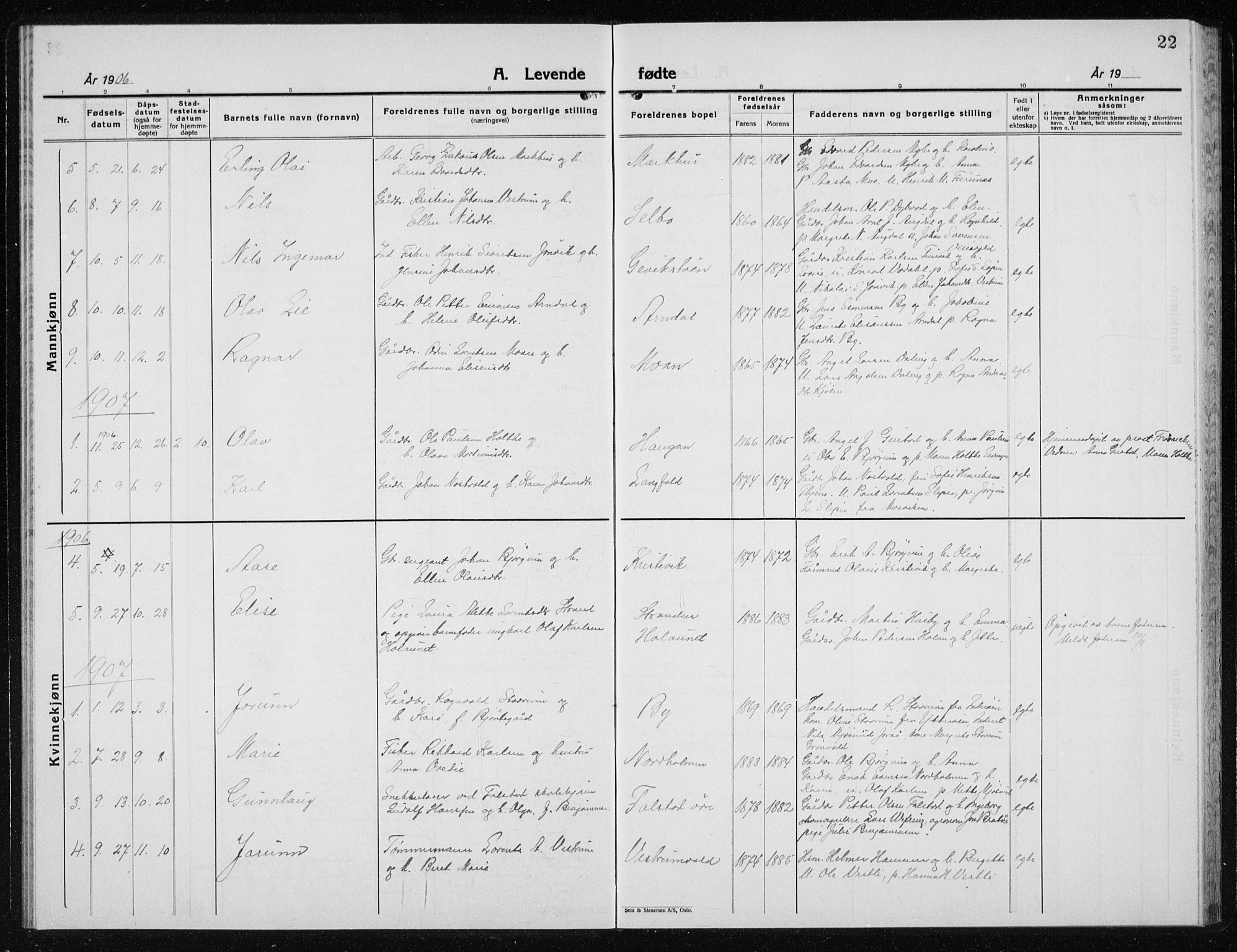 Ministerialprotokoller, klokkerbøker og fødselsregistre - Nord-Trøndelag, AV/SAT-A-1458/719/L0180: Parish register (copy) no. 719C01, 1878-1940, p. 22