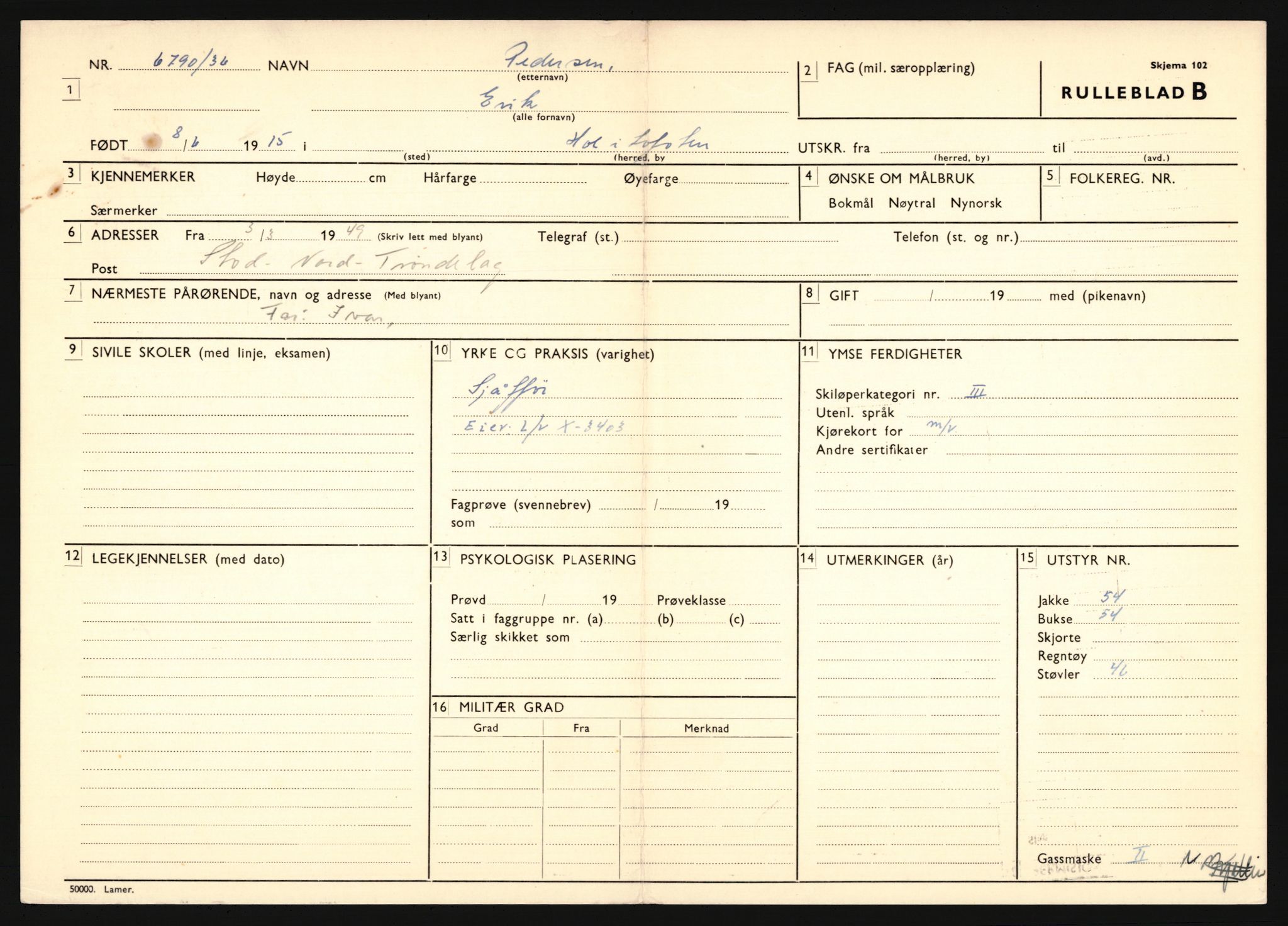 Forsvaret, Troms infanteriregiment nr. 16, AV/RA-RAFA-3146/P/Pa/L0020: Rulleblad for regimentets menige mannskaper, årsklasse 1936, 1936, p. 1105