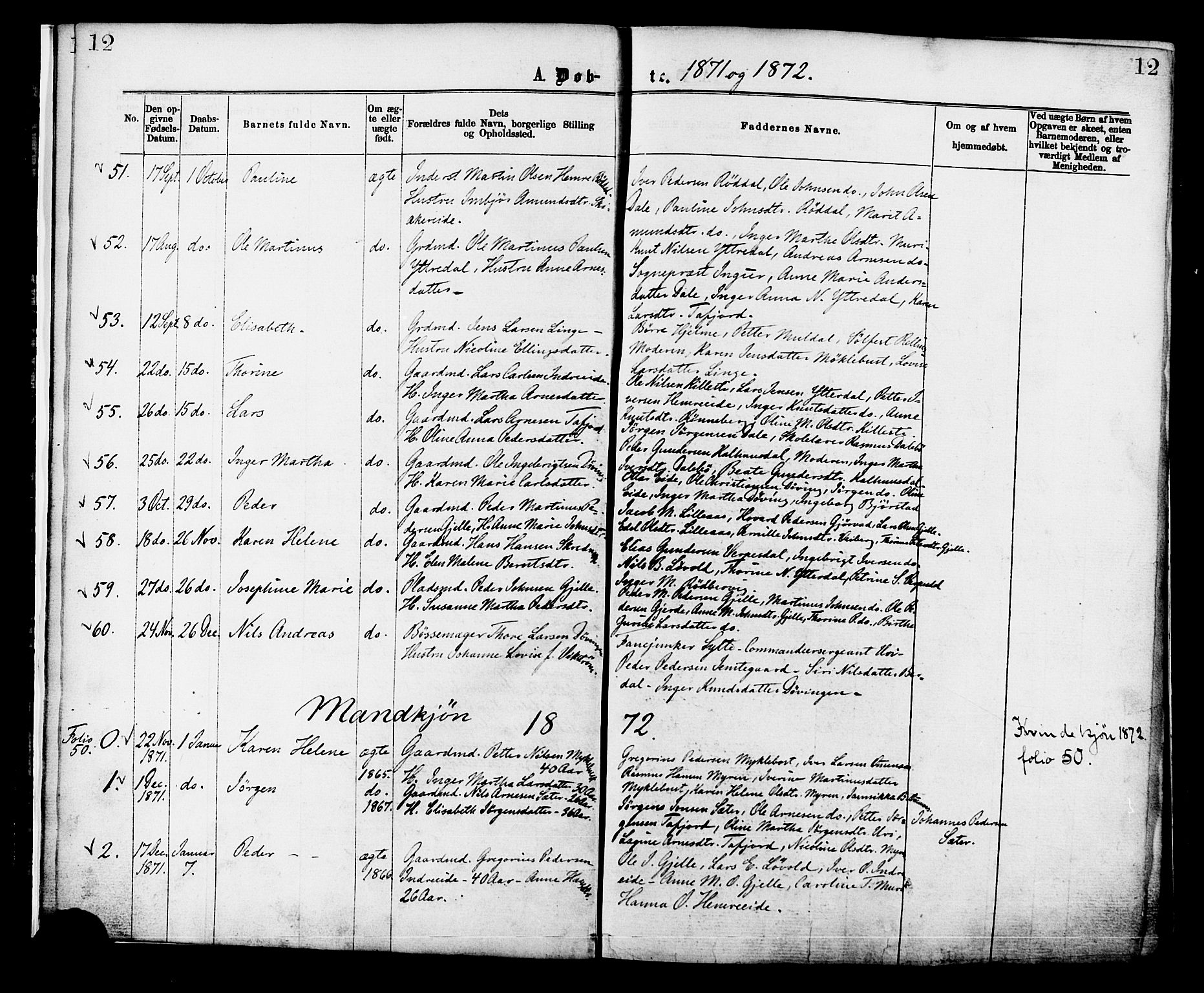 Ministerialprotokoller, klokkerbøker og fødselsregistre - Møre og Romsdal, SAT/A-1454/519/L0254: Parish register (official) no. 519A13, 1868-1883, p. 12