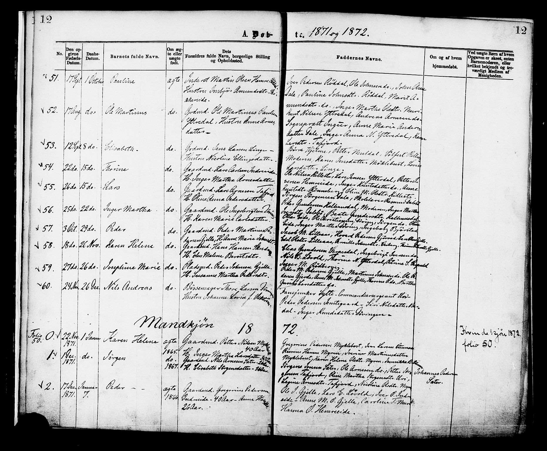 Ministerialprotokoller, klokkerbøker og fødselsregistre - Møre og Romsdal, AV/SAT-A-1454/519/L0254: Parish register (official) no. 519A13, 1868-1883, p. 12