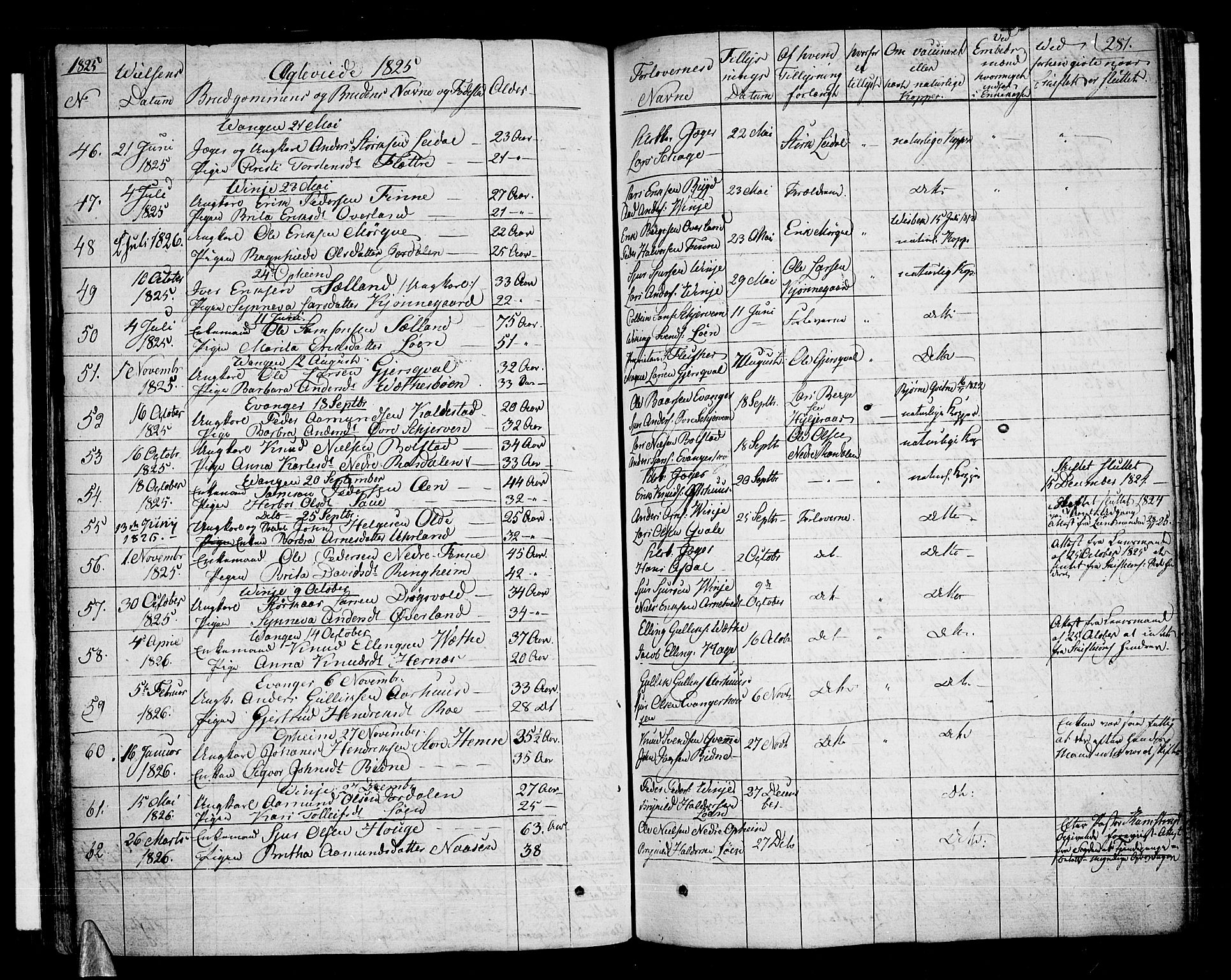 Voss sokneprestembete, SAB/A-79001/H/Haa: Parish register (official) no. A 12, 1823-1837, p. 281