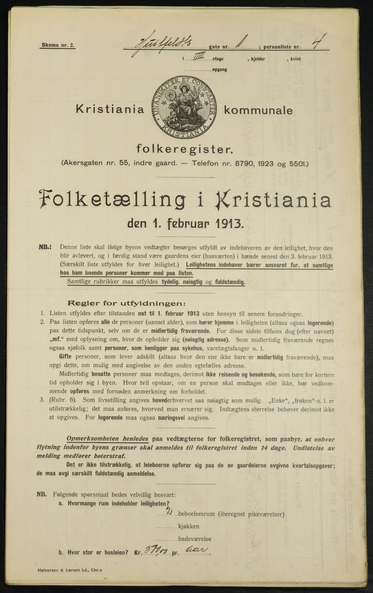 OBA, Municipal Census 1913 for Kristiania, 1913, p. 41367