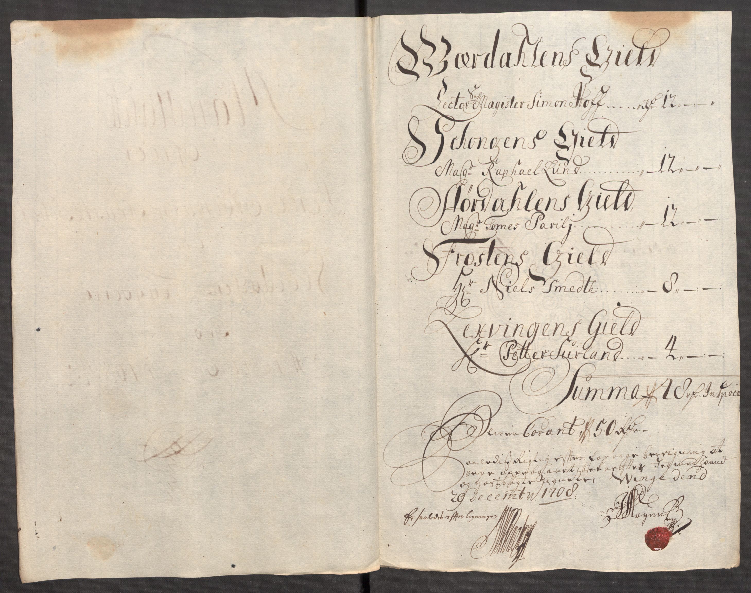 Rentekammeret inntil 1814, Reviderte regnskaper, Fogderegnskap, RA/EA-4092/R62/L4198: Fogderegnskap Stjørdal og Verdal, 1708, p. 116