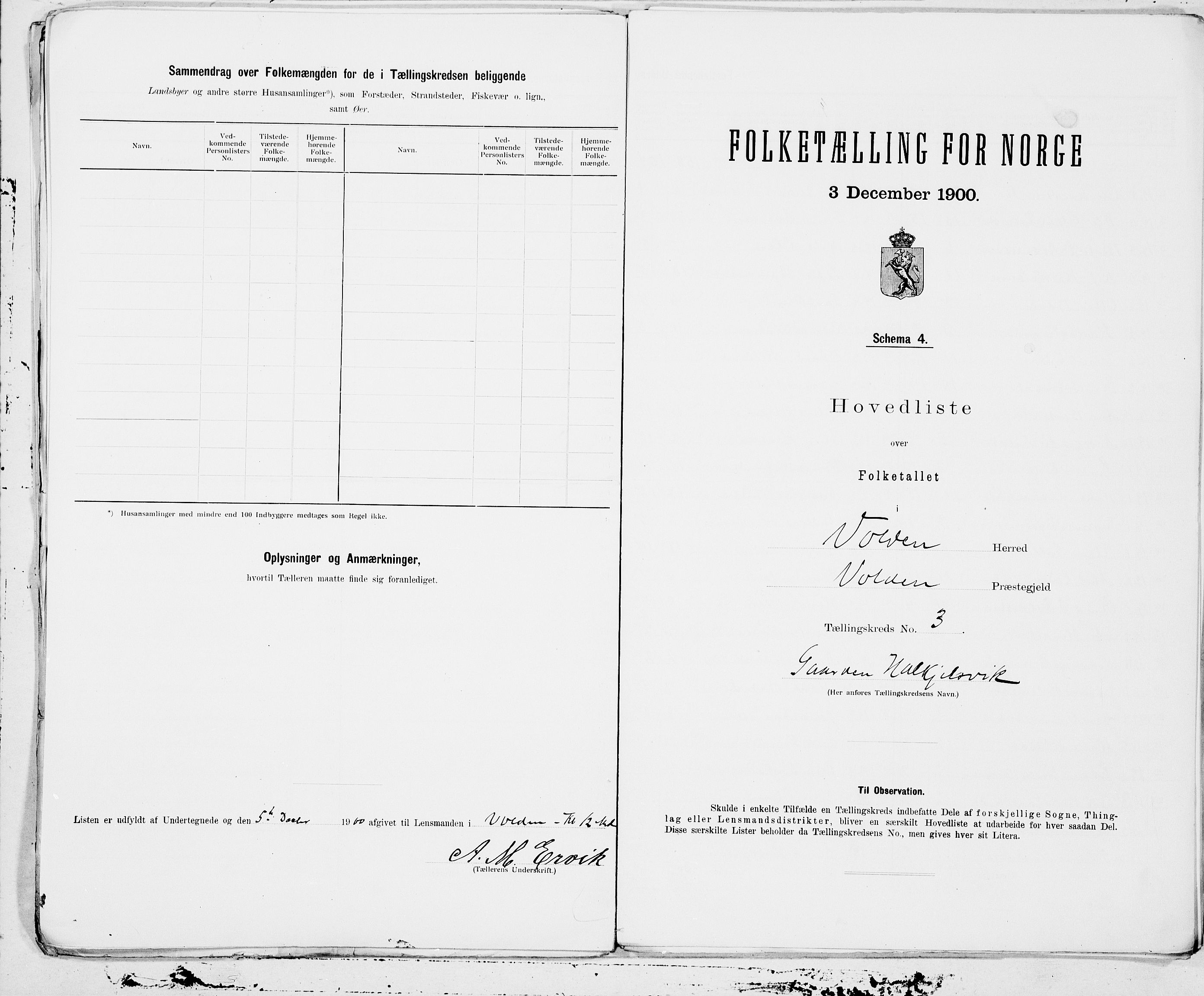 SAT, 1900 census for Volda, 1900, p. 6