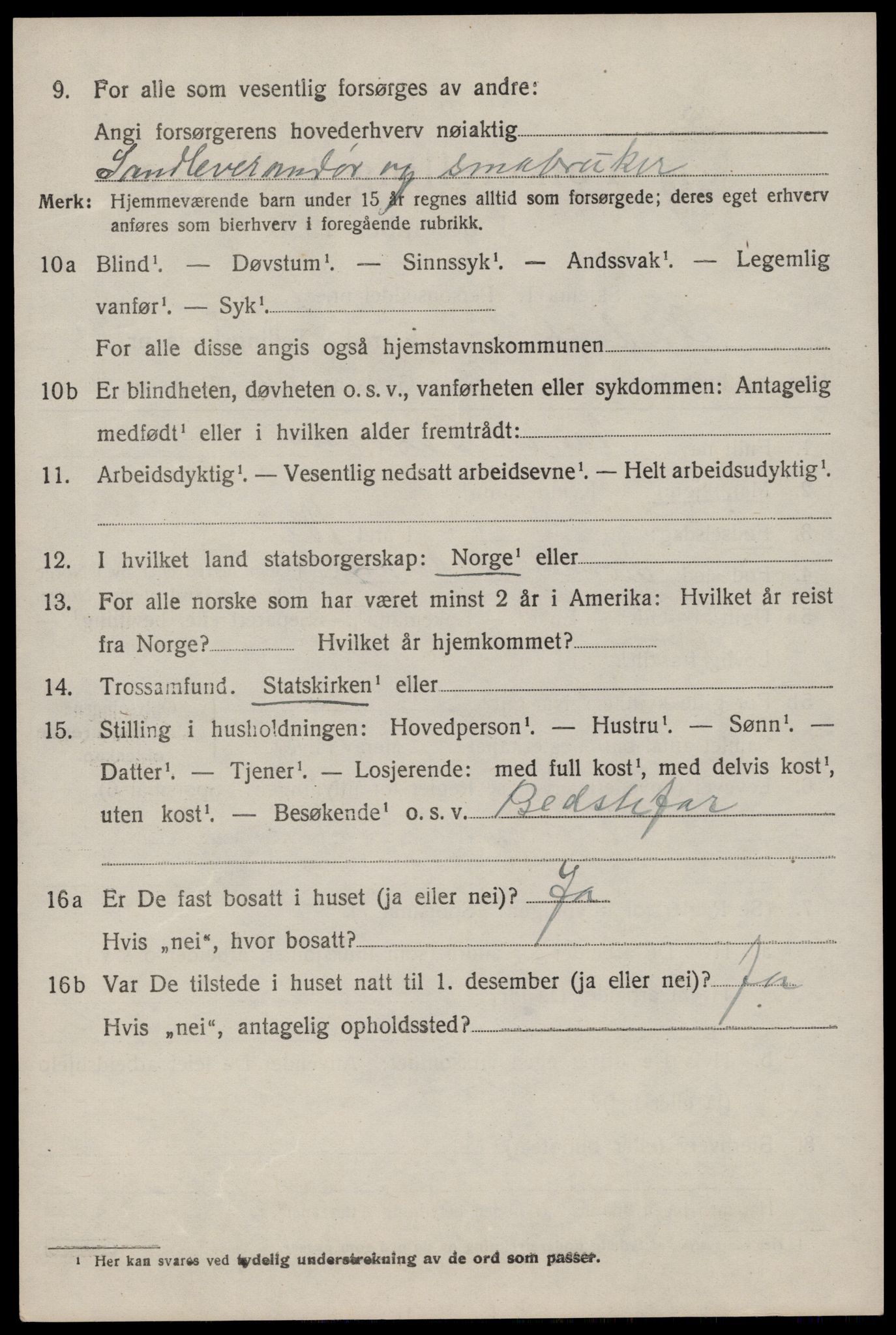 SAST, 1920 census for Høyland, 1920, p. 5465