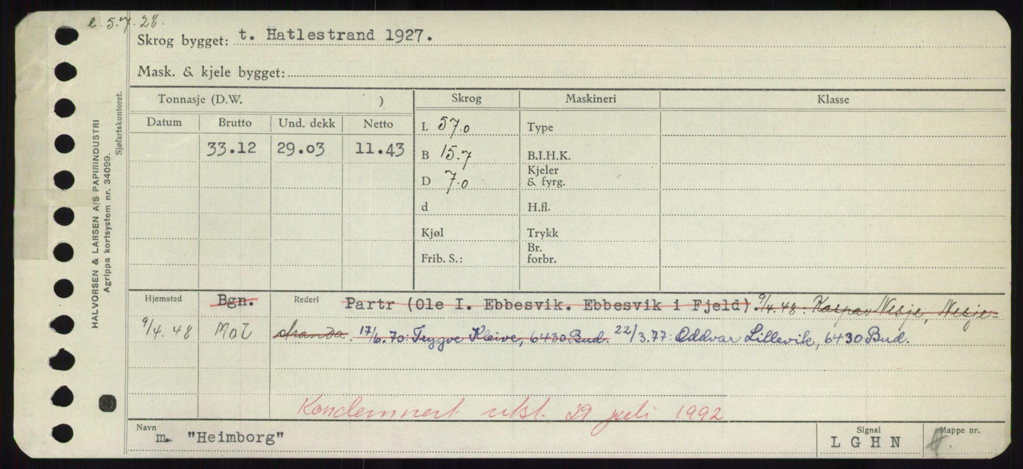 Sjøfartsdirektoratet med forløpere, Skipsmålingen, RA/S-1627/H/Hd/L0015: Fartøy, Havm-Hey, p. 179