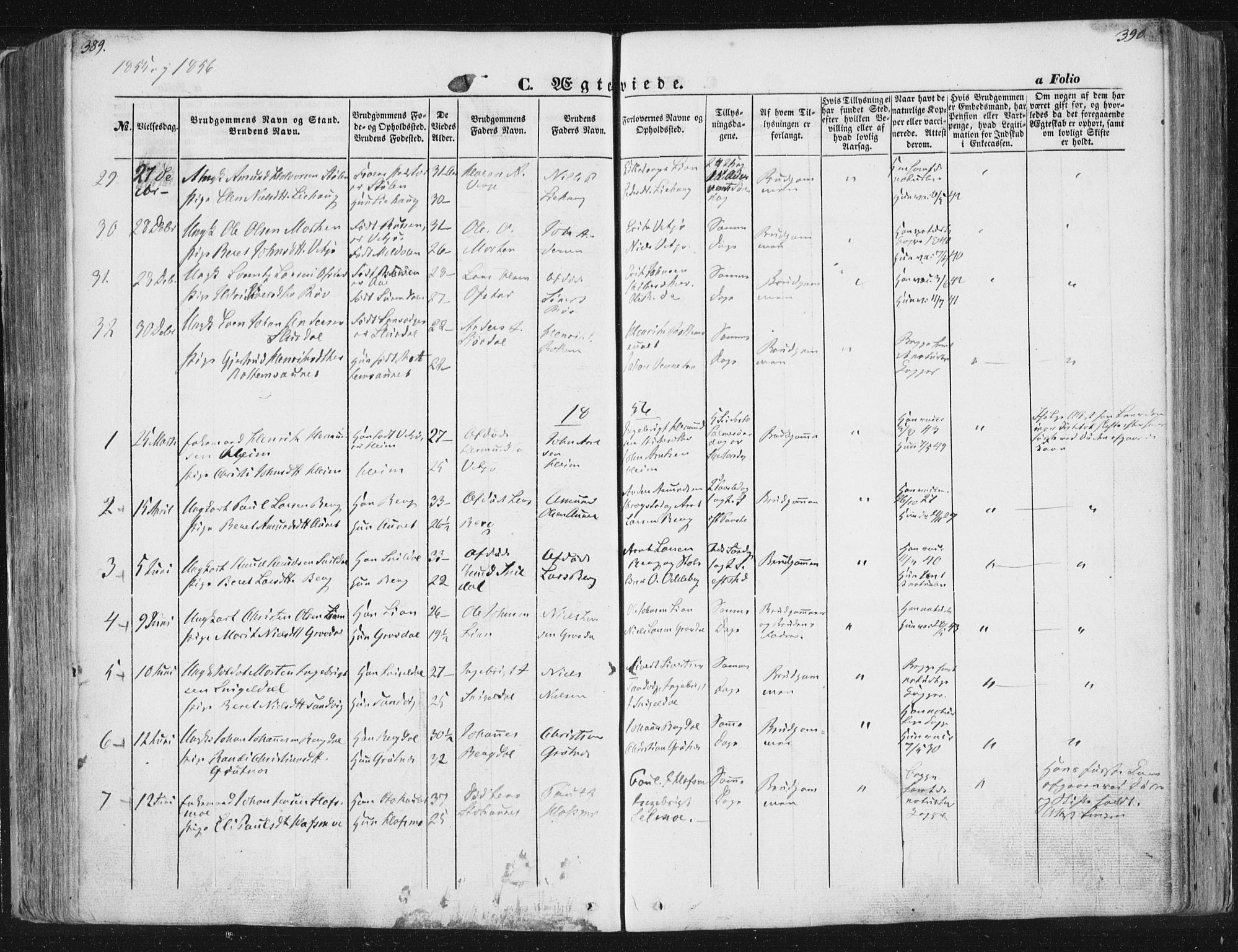 Ministerialprotokoller, klokkerbøker og fødselsregistre - Sør-Trøndelag, SAT/A-1456/630/L0494: Parish register (official) no. 630A07, 1852-1868, p. 389-390