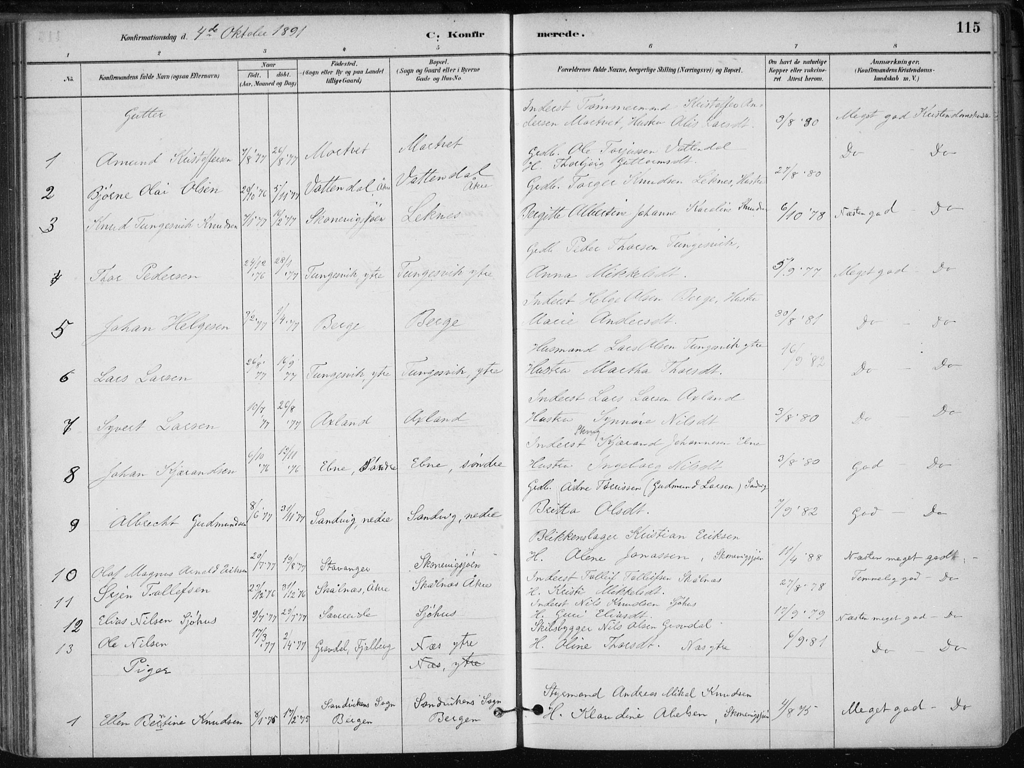 Skånevik sokneprestembete, AV/SAB-A-77801/H/Haa: Parish register (official) no. B 1, 1879-1914, p. 115