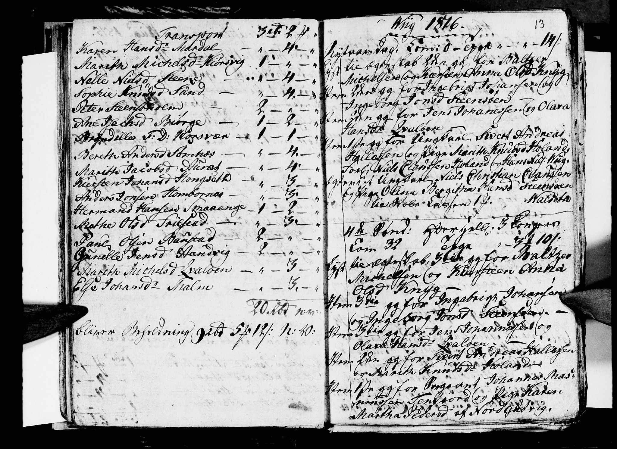 Ministerialprotokoller, klokkerbøker og fødselsregistre - Nordland, AV/SAT-A-1459/812/L0185: Parish register (copy) no. 812C03, 1815-1837, p. 13