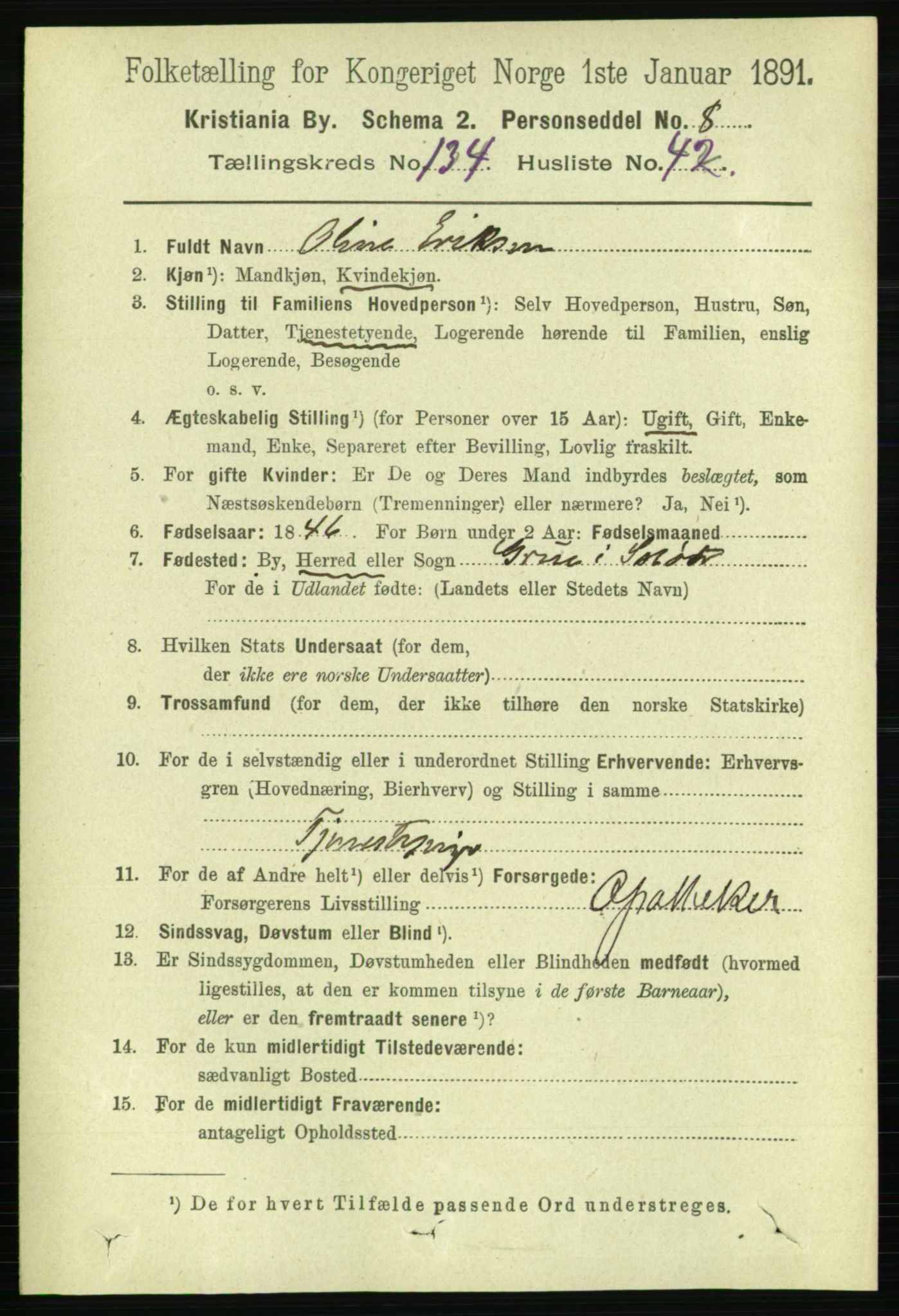 RA, 1891 census for 0301 Kristiania, 1891, p. 74413