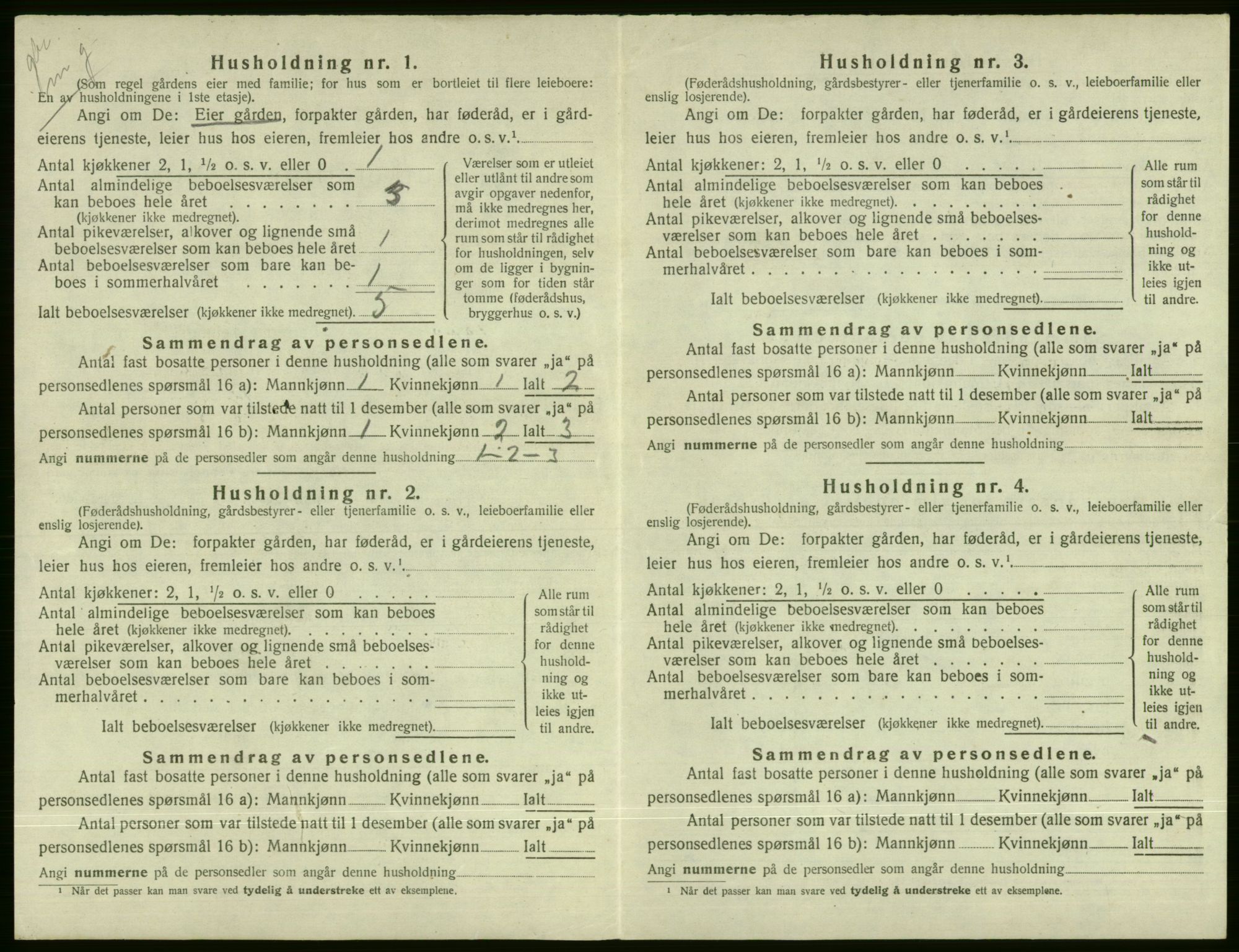 SAB, 1920 census for Voss, 1920, p. 2014