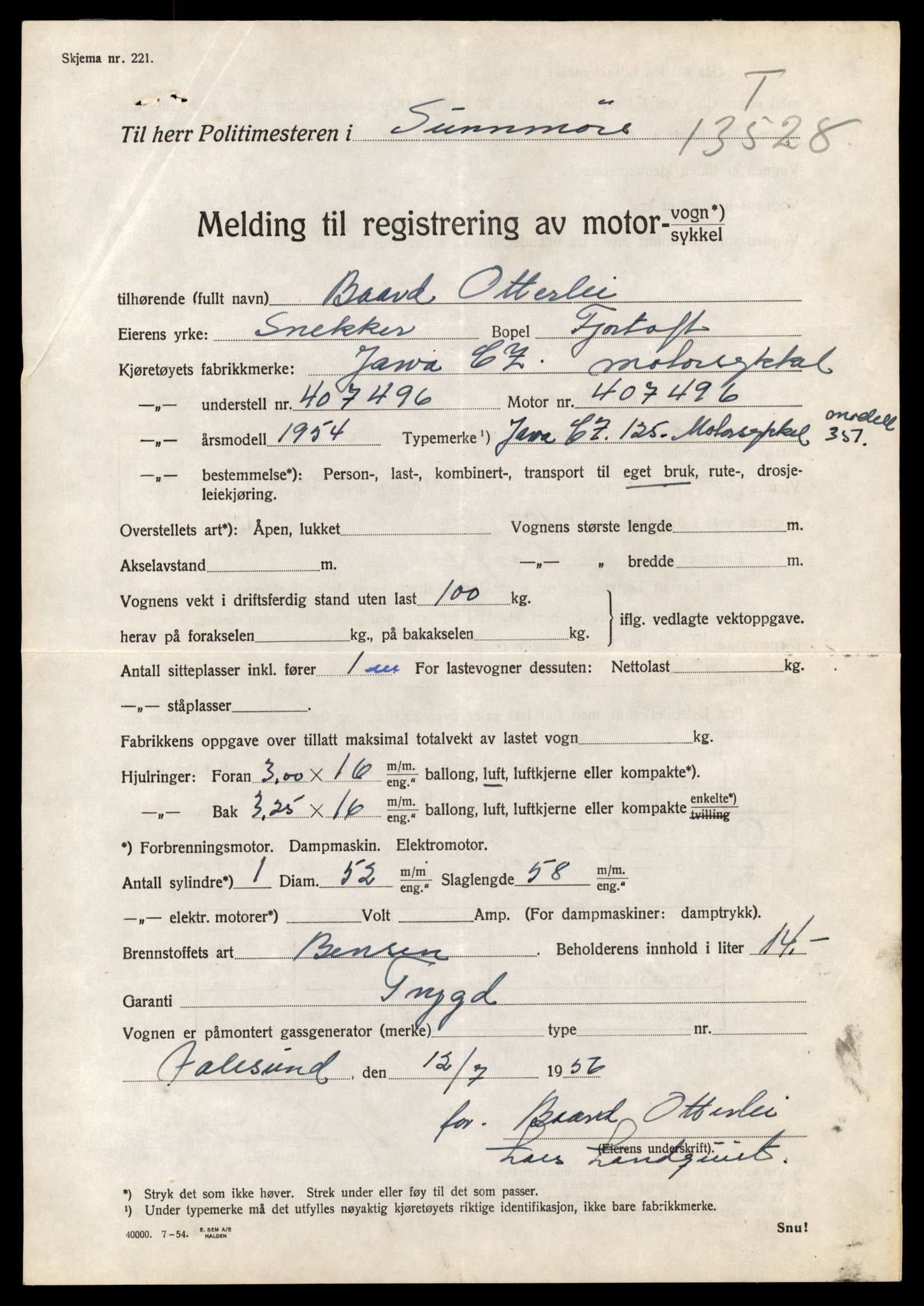 Møre og Romsdal vegkontor - Ålesund trafikkstasjon, AV/SAT-A-4099/F/Fe/L0039: Registreringskort for kjøretøy T 13361 - T 13530, 1927-1998, p. 2953