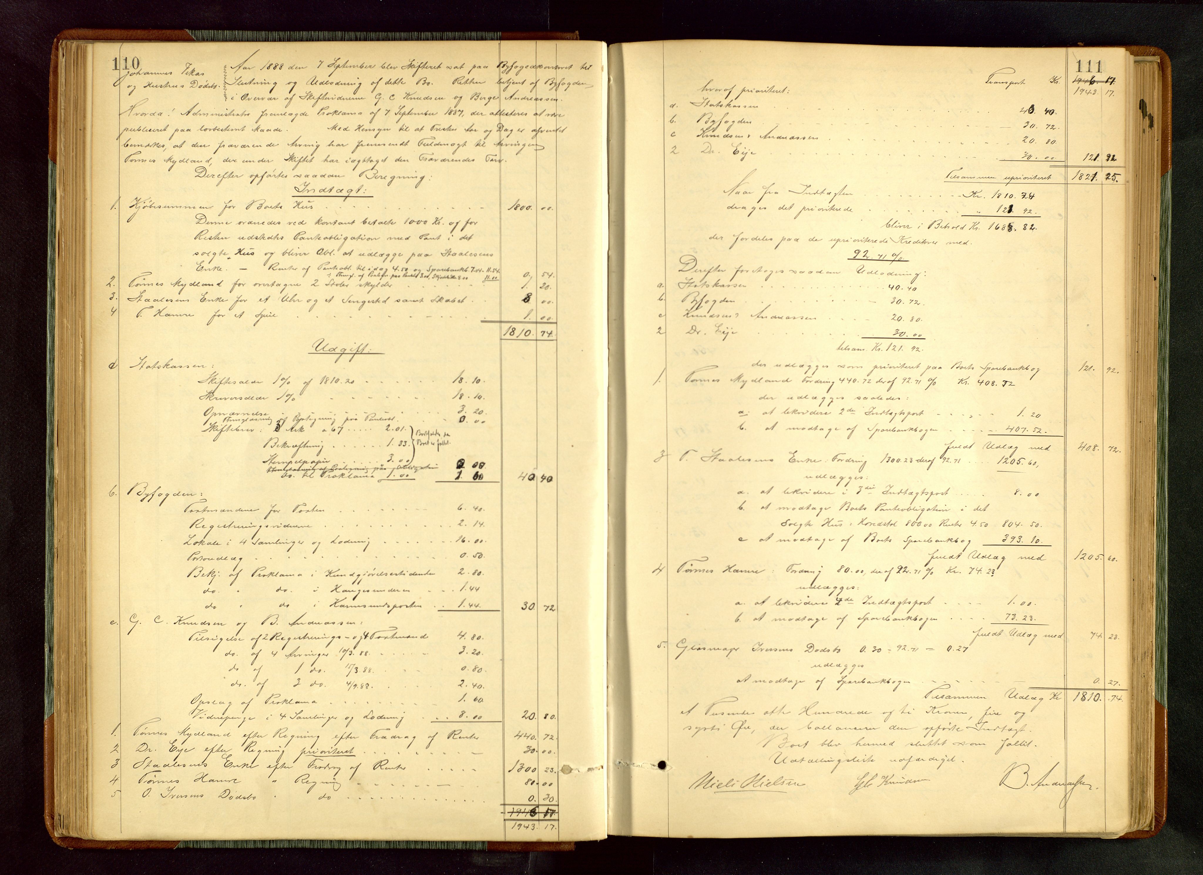 Haugesund tingrett, AV/SAST-A-101415/01/IV/IVA/L0005: Skifteprotokoll med register, 1887-1900, p. 110-111