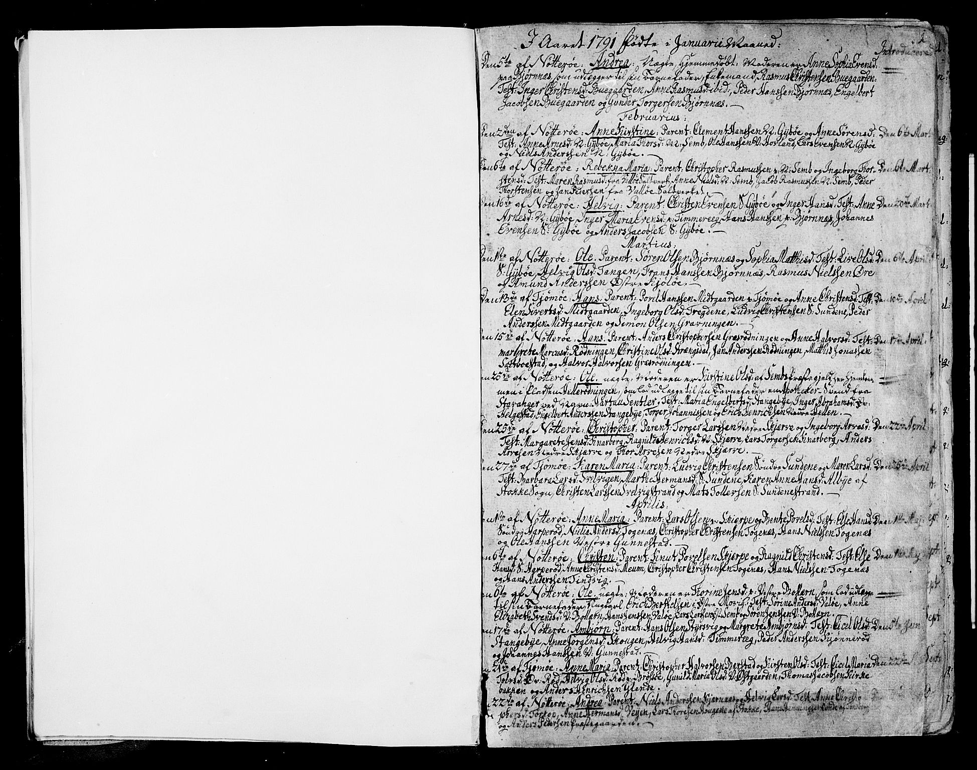 Nøtterøy kirkebøker, SAKO/A-354/F/Fa/L0003: Parish register (official) no. I 3, 1791-1814, p. 0-1