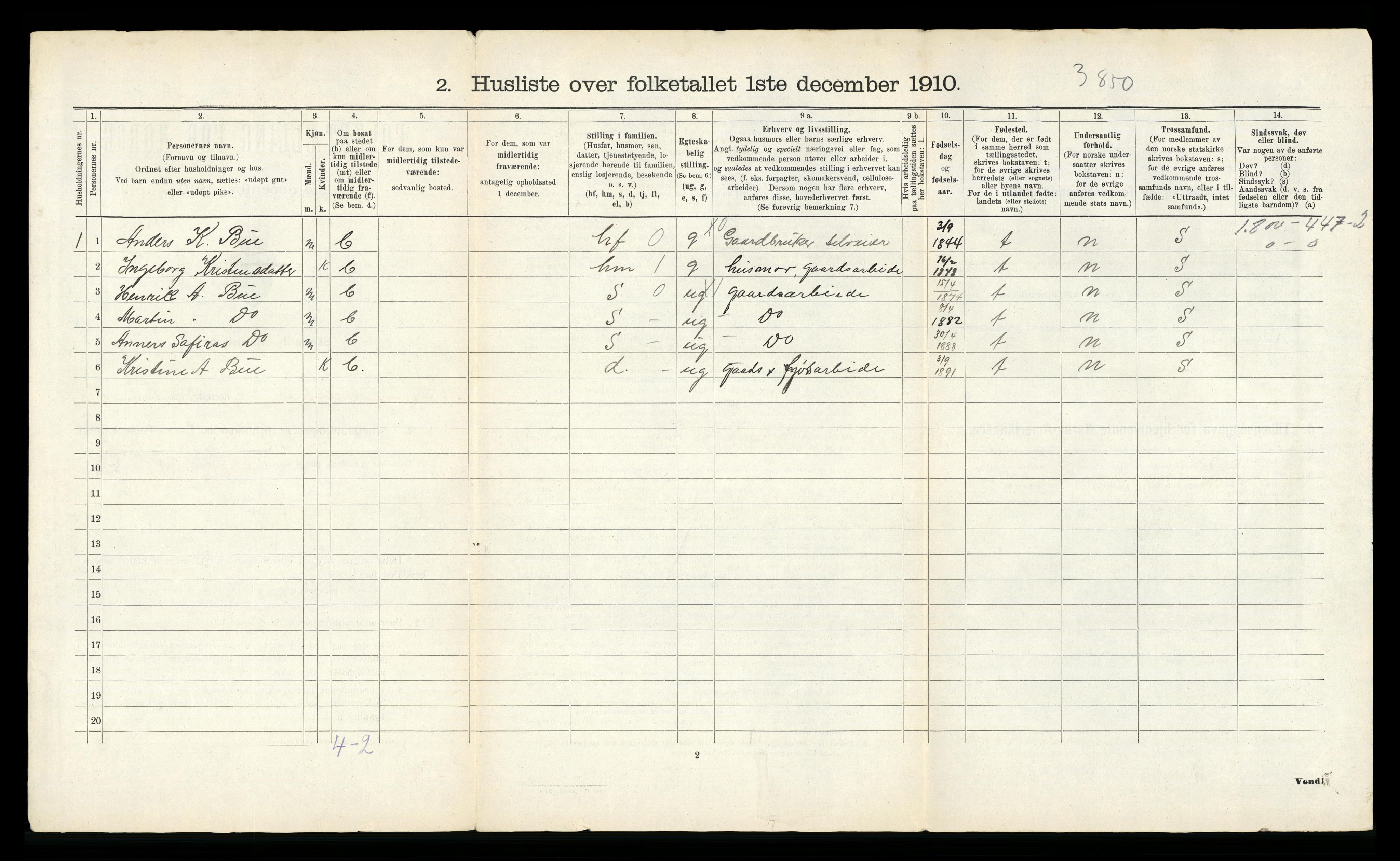 RA, 1910 census for Øvrebø, 1910, p. 28