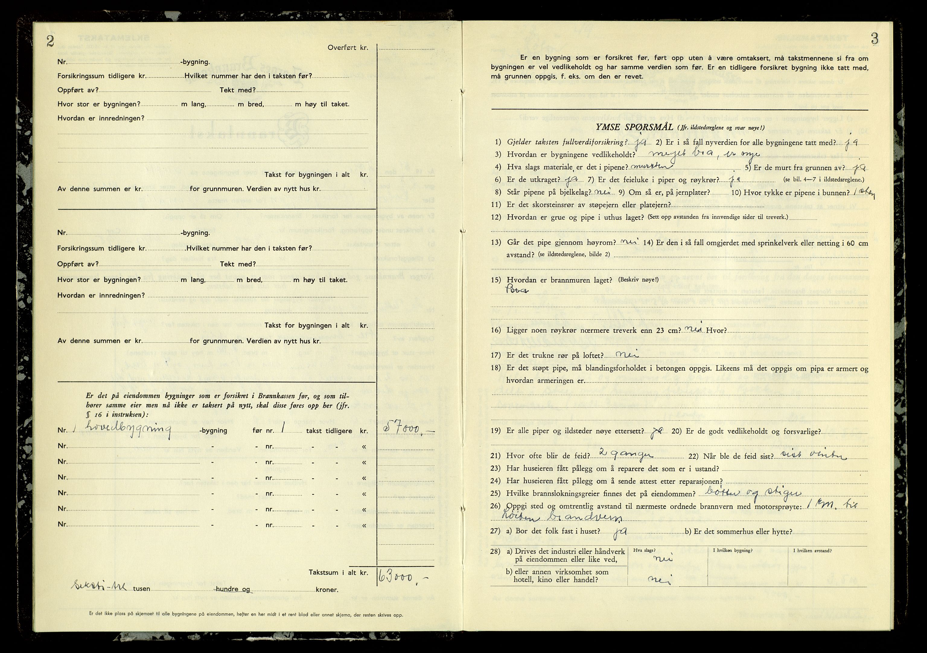 Norges Brannkasse, Løten, AV/SAH-NBRANL-007/F/L0006: Branntakstprotokoll, 1951-1954, p. 2-3